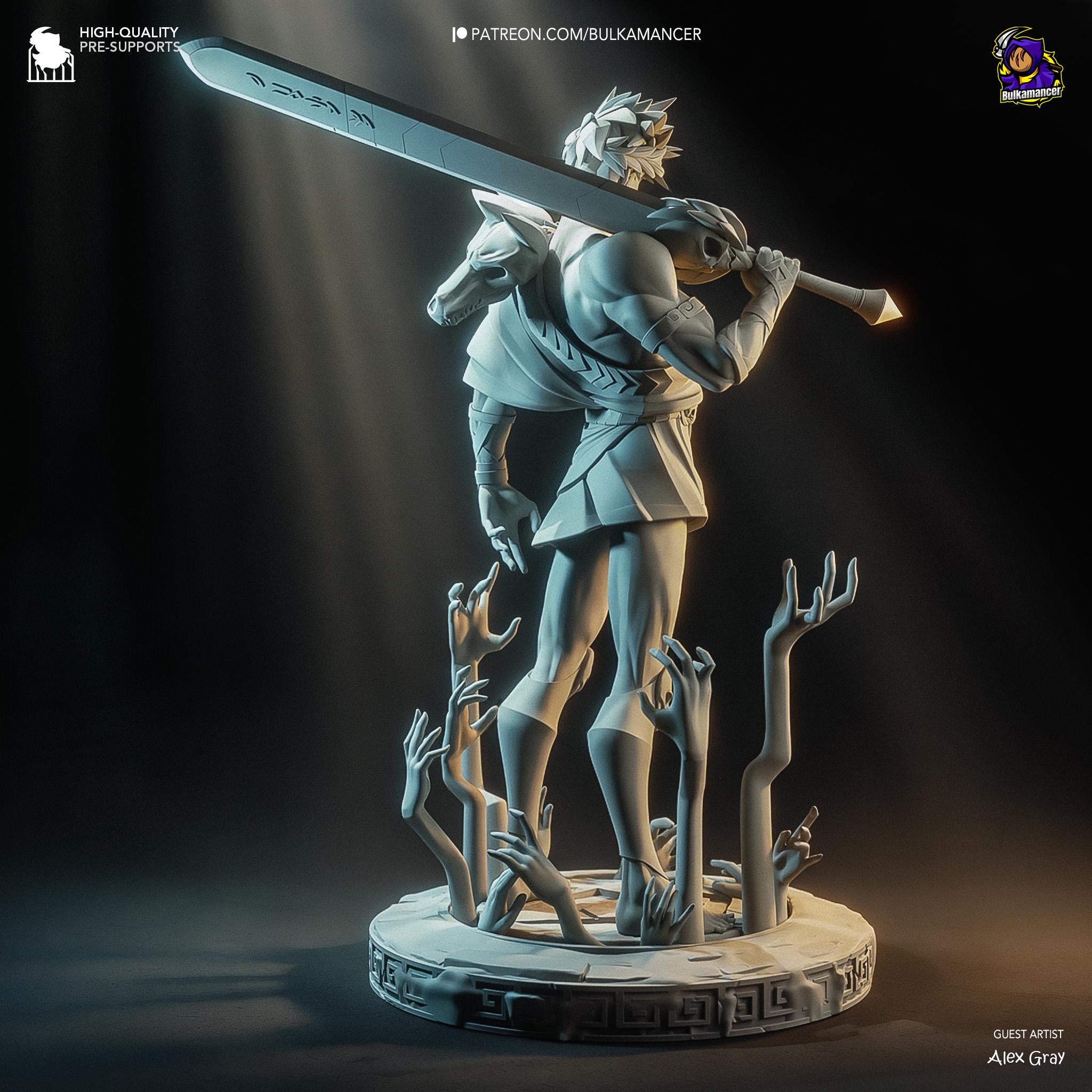 3D Printed Zagreus Figurine: Hades Game Collectible Fan Art