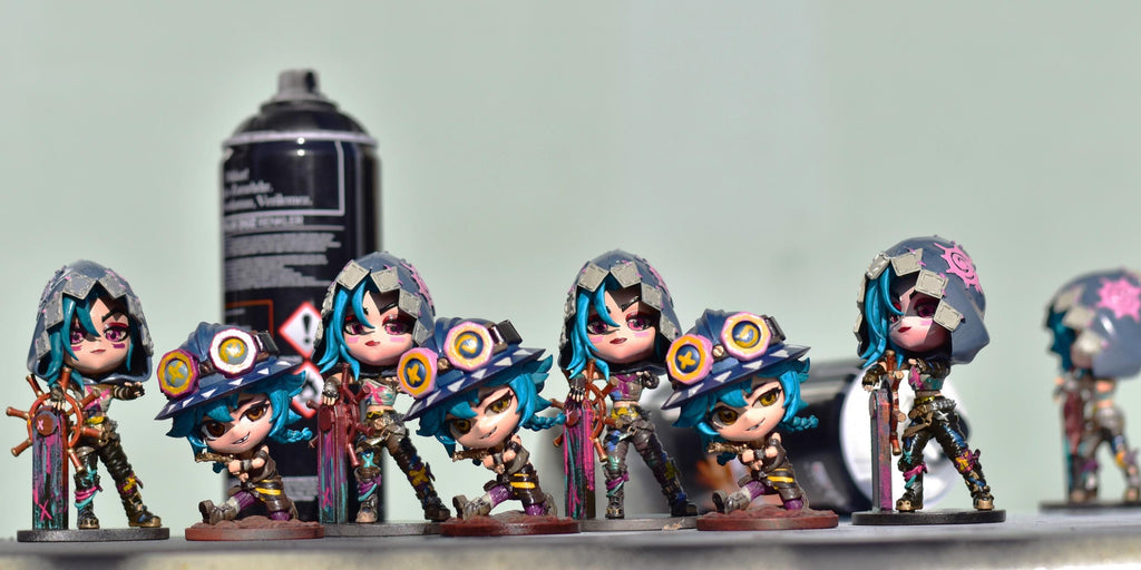 Hand-Painted Jinx Chibi Statue: LoL Inspired 3D Model