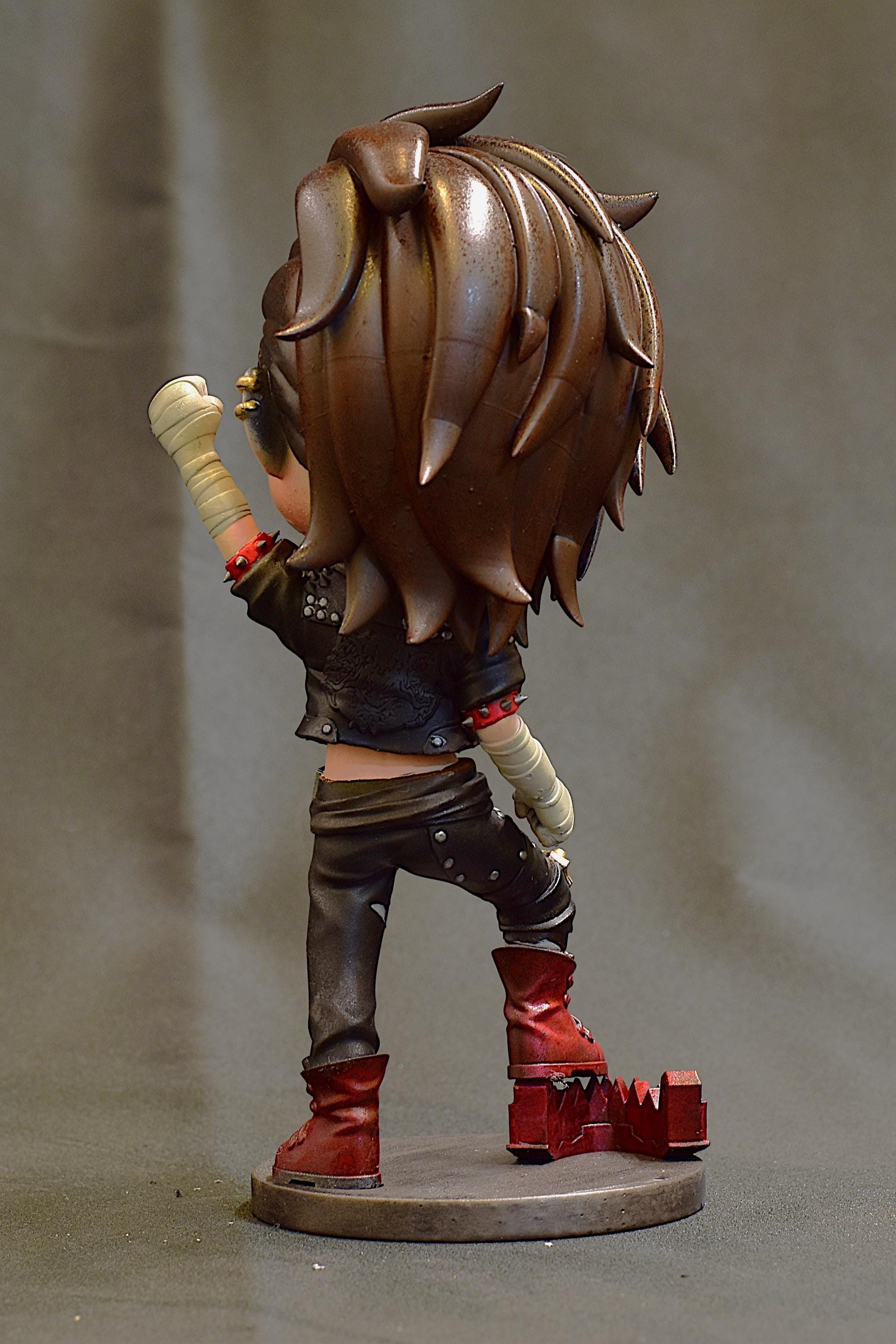 Hand-Painted Vi Chibi Statue: LoL Inspired 3D Model
