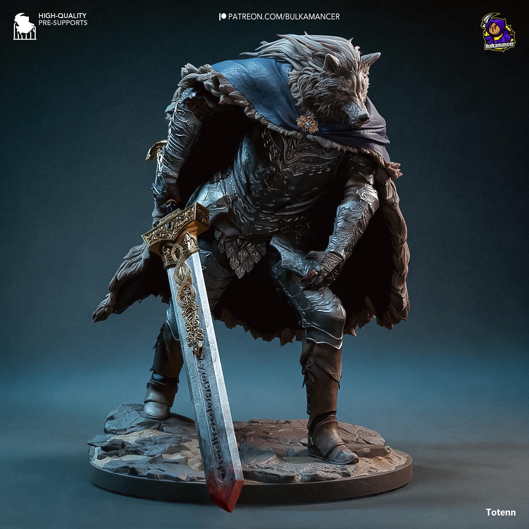 Blaidd the Half-Wolf Figurine: Elden Ring Collectible, Hand-Painted or Unpainted
