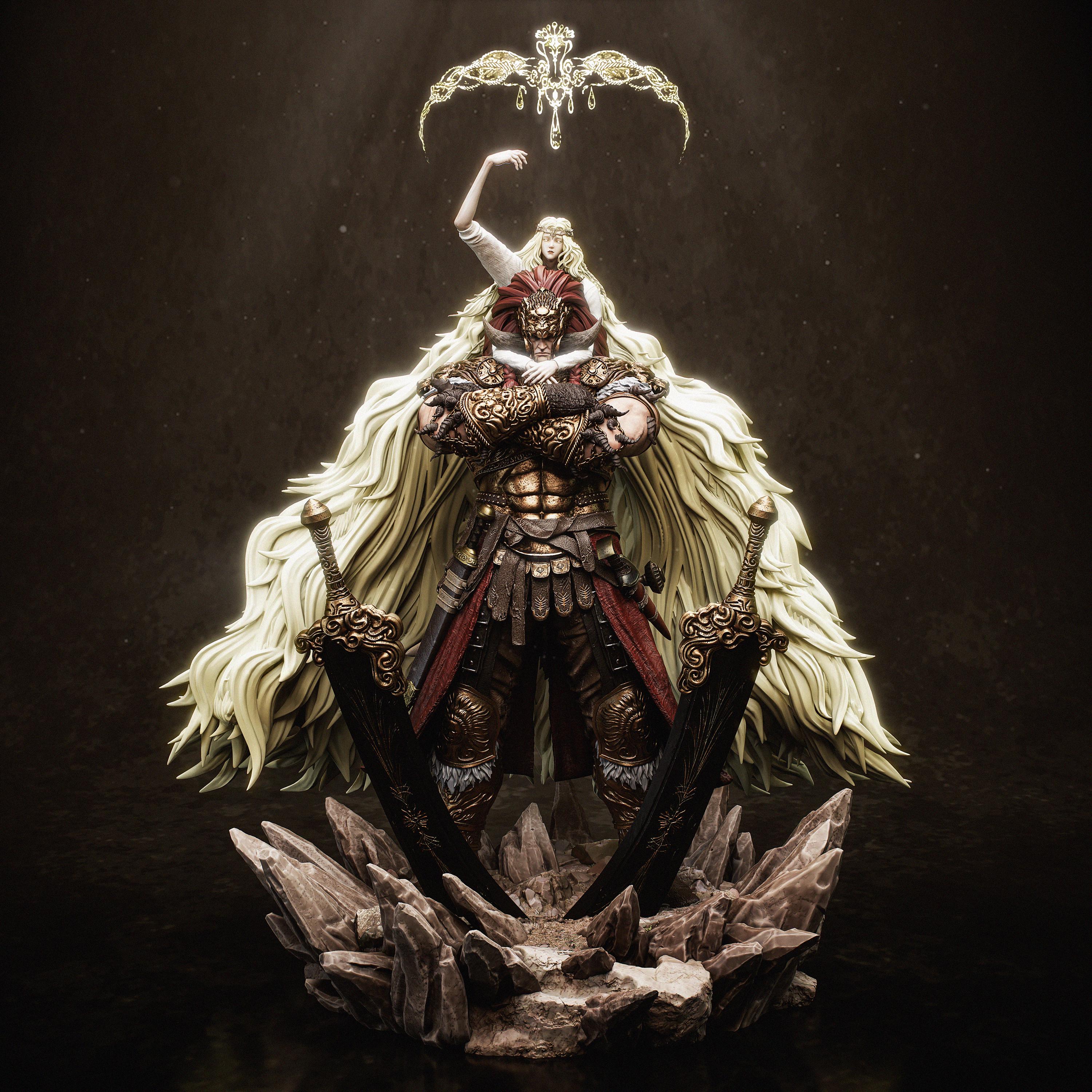 Radahn & Miquella Elden Ring Figurine: 3D Printed Resin Statue