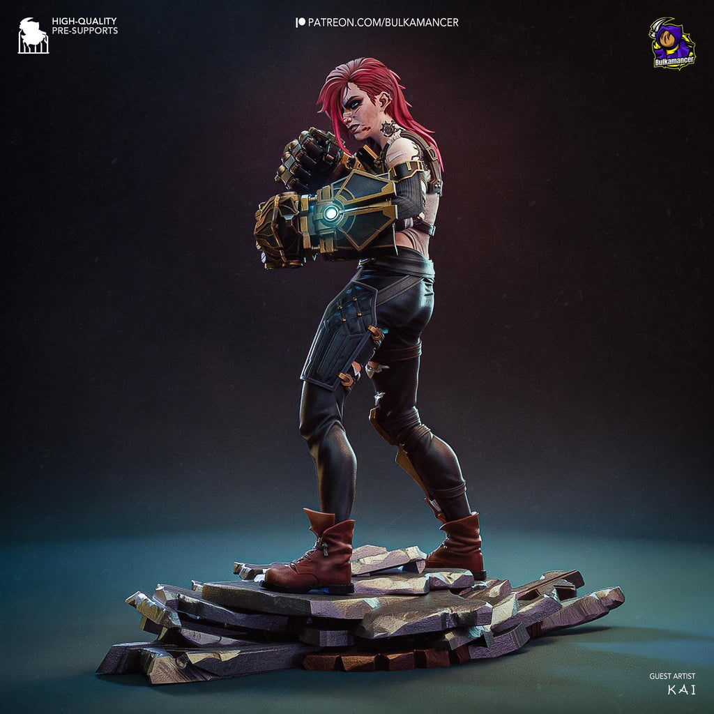 Hand-Painted Vi Figurine | 3D Printed Statue | Unique Gamer Gift | Vi Figure | Inspired by LoL