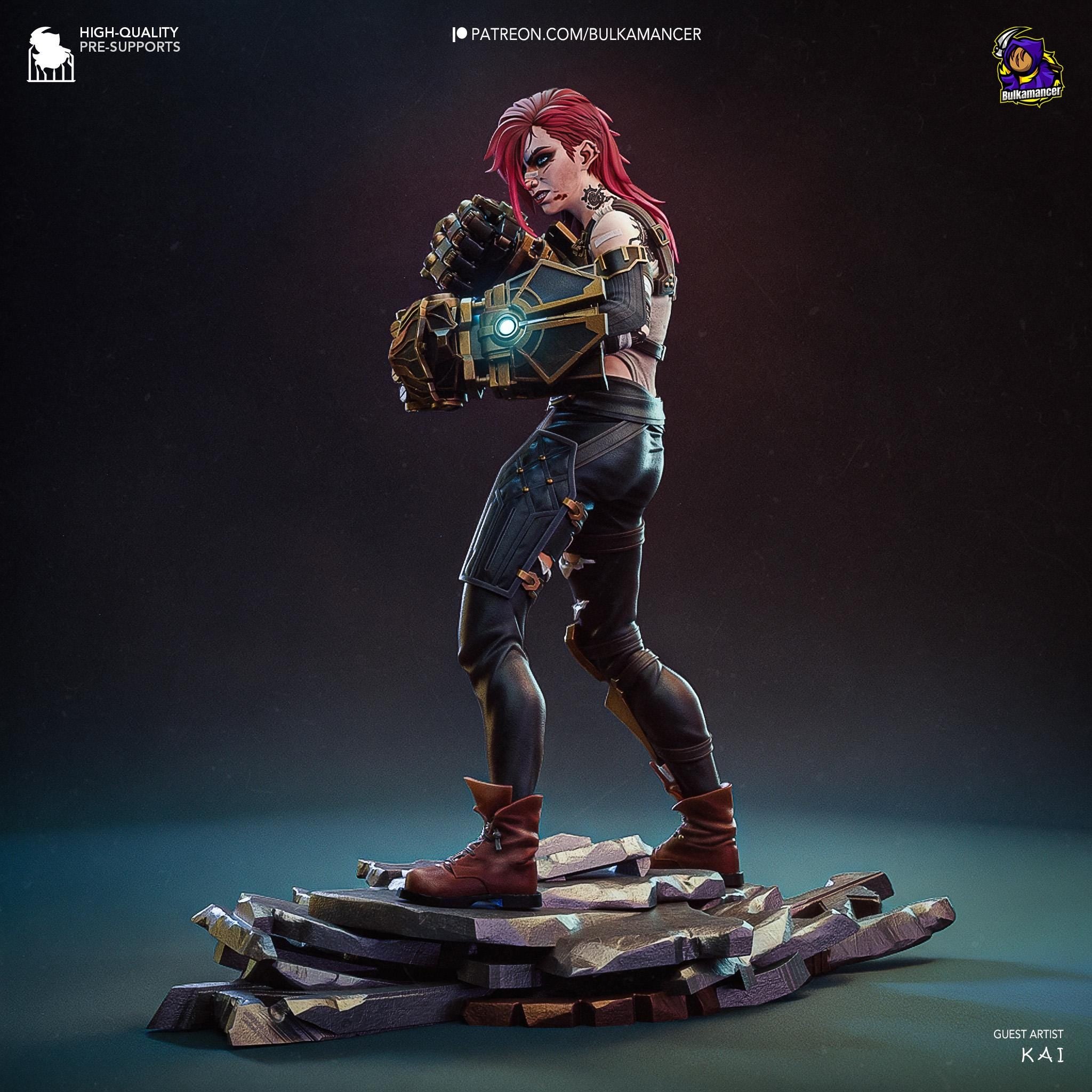 Hand-Painted Vi Figurine | 3D Printed Statue | Unique Gamer Gift | Vi Figure | Inspired by LoL