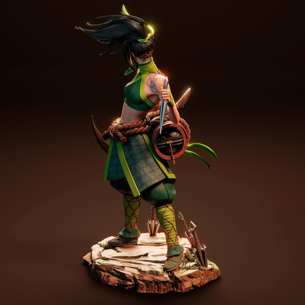 Hand-Painted Akali Figurine: 3D Printed League of Legends Statue