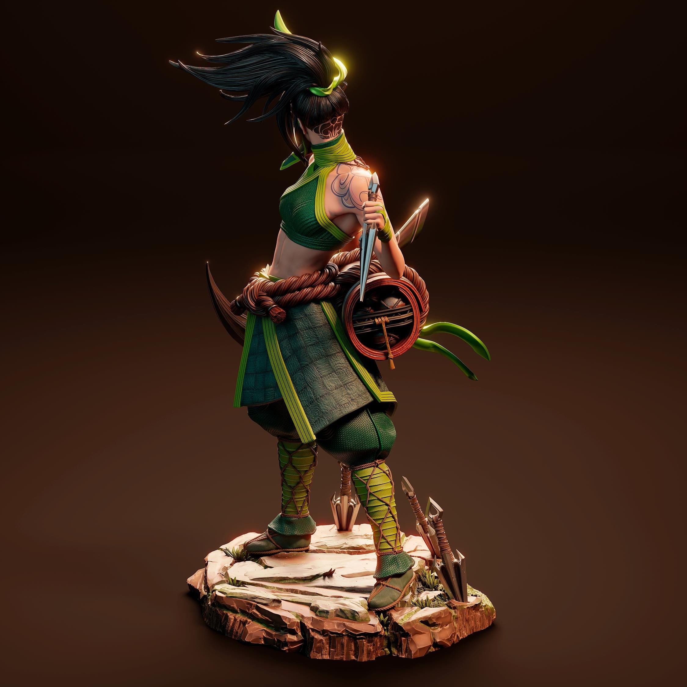 Hand-Painted Akali Figurine: 3D Printed League of Legends Statue