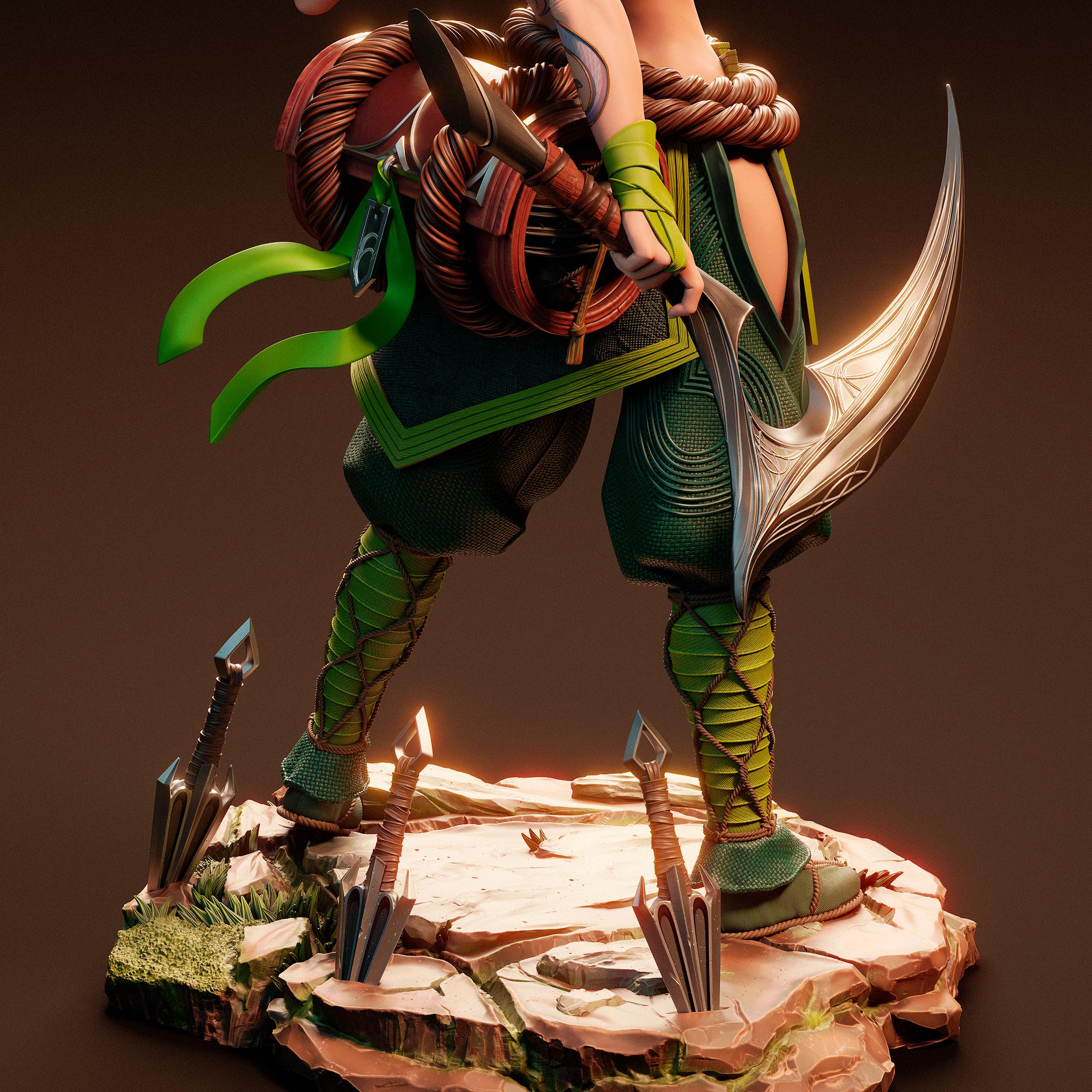 Hand-Painted Akali Figurine: 3D Printed League of Legends Statue