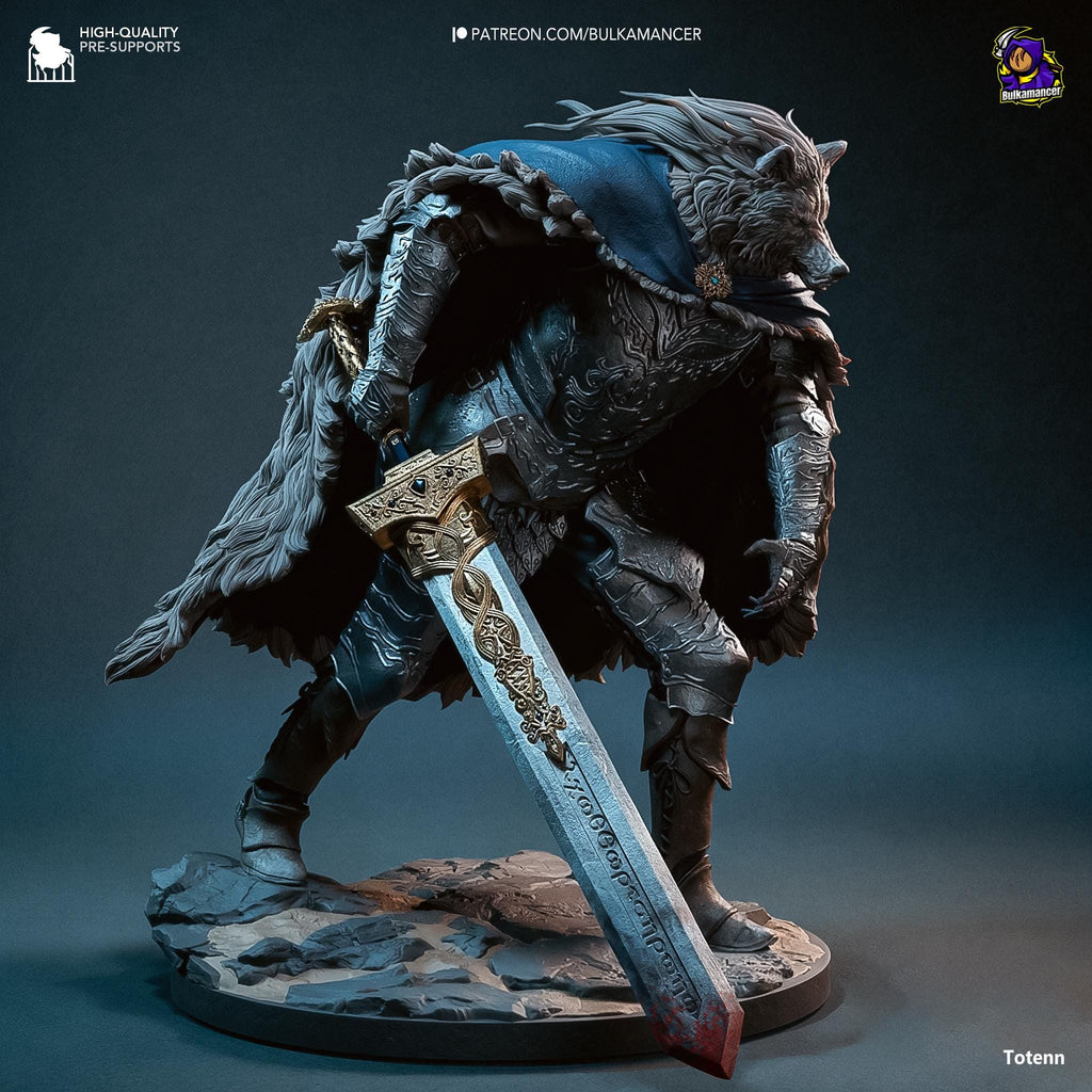 Blaidd the Half-Wolf Figurine: Elden Ring Collectible, Hand-Painted or Unpainted