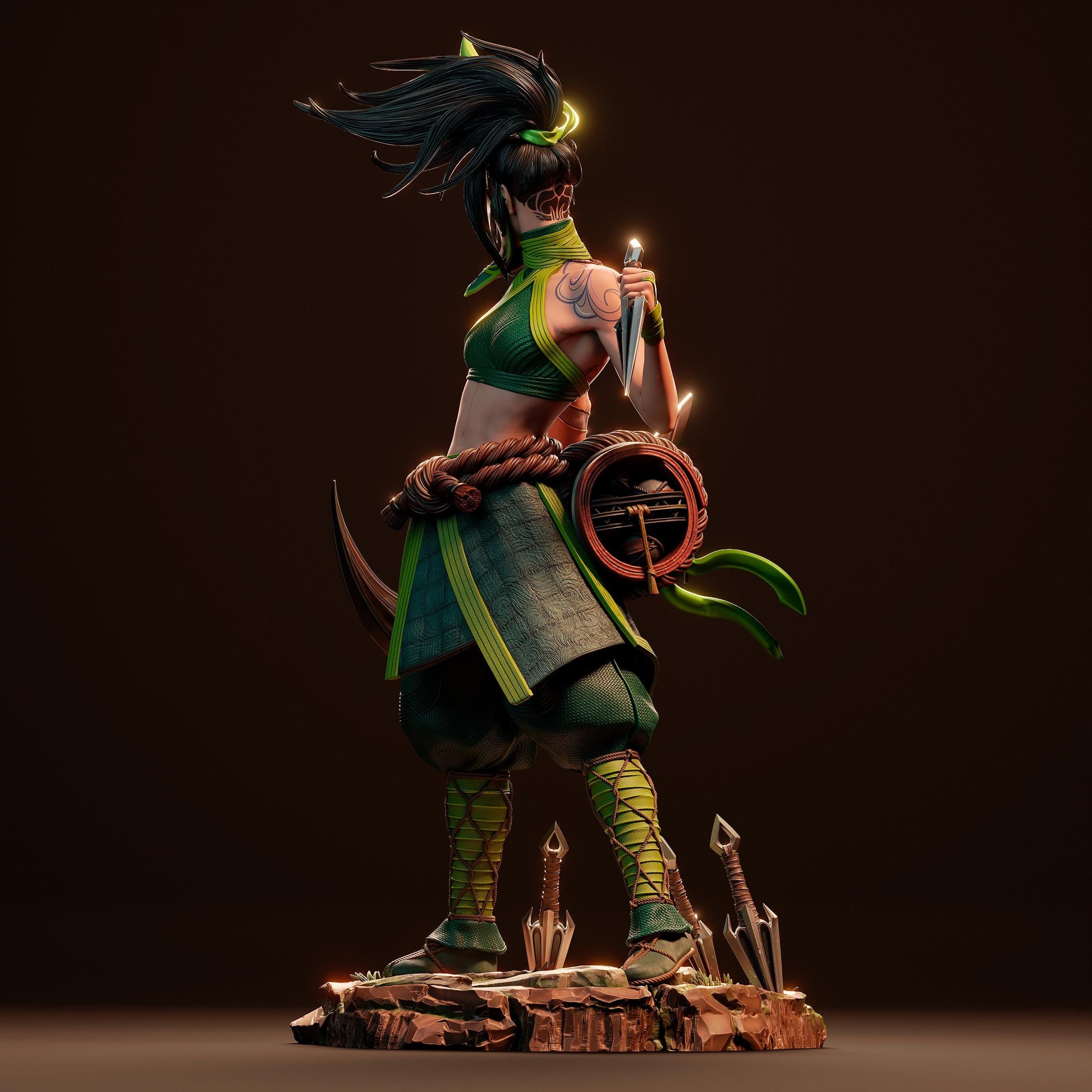 Hand-Painted Akali Figurine: 3D Printed League of Legends Statue