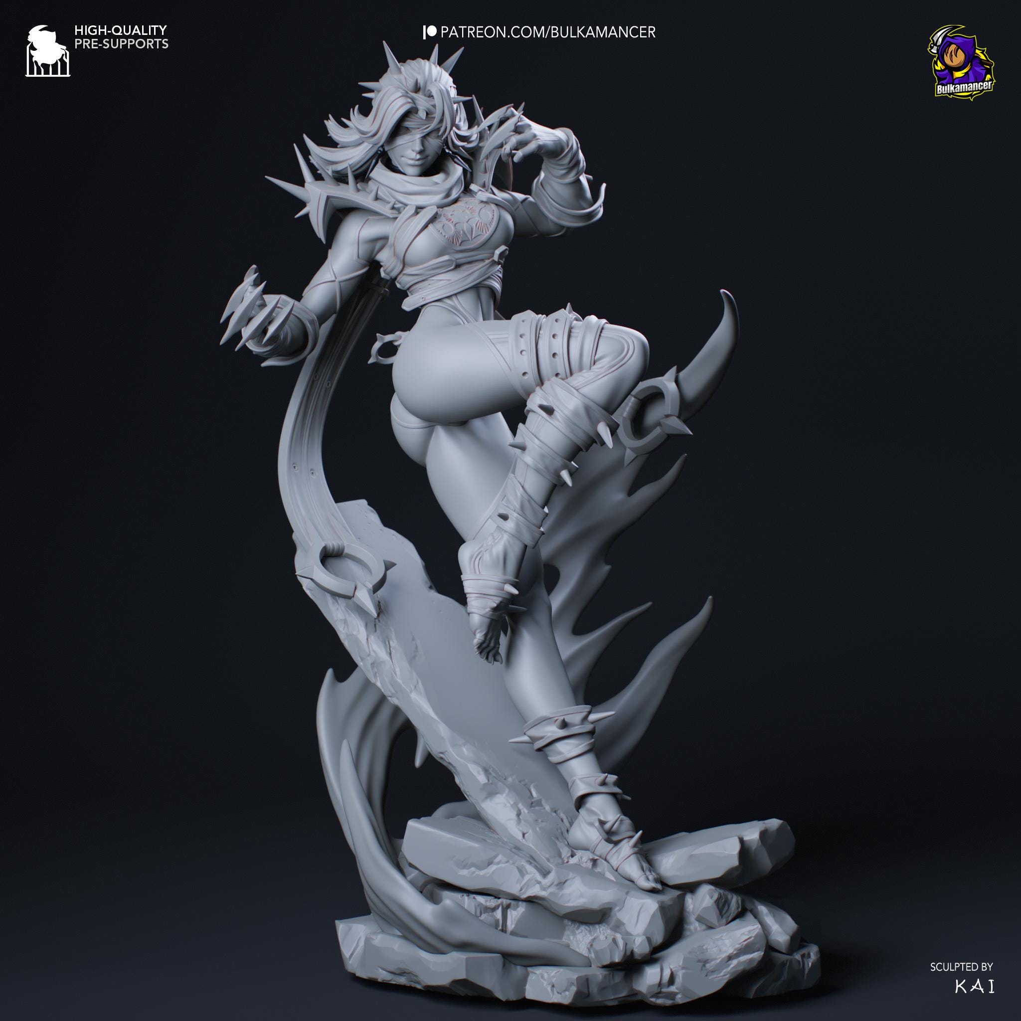 Hand-Painted Malice Resin Statue: 3D Printed Fantasy Figure