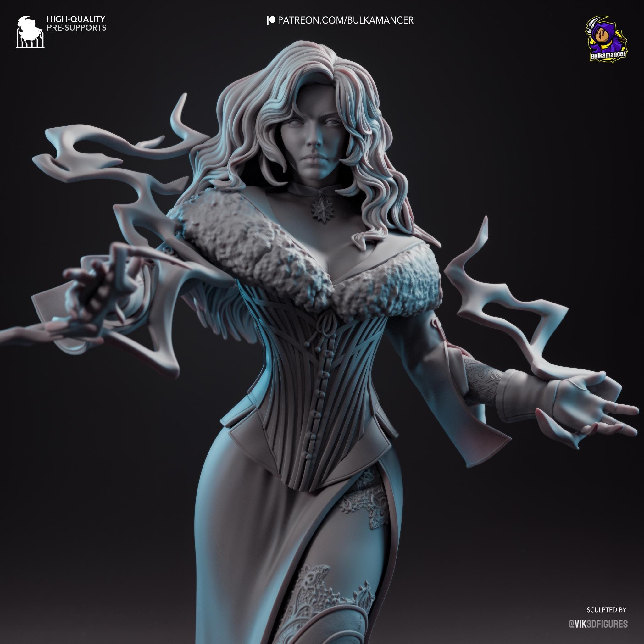 Yennefer Figure  Witcher 3 Inspired Resin Statue | 3D Printed Hand Painted Fantasy Game Collectible
