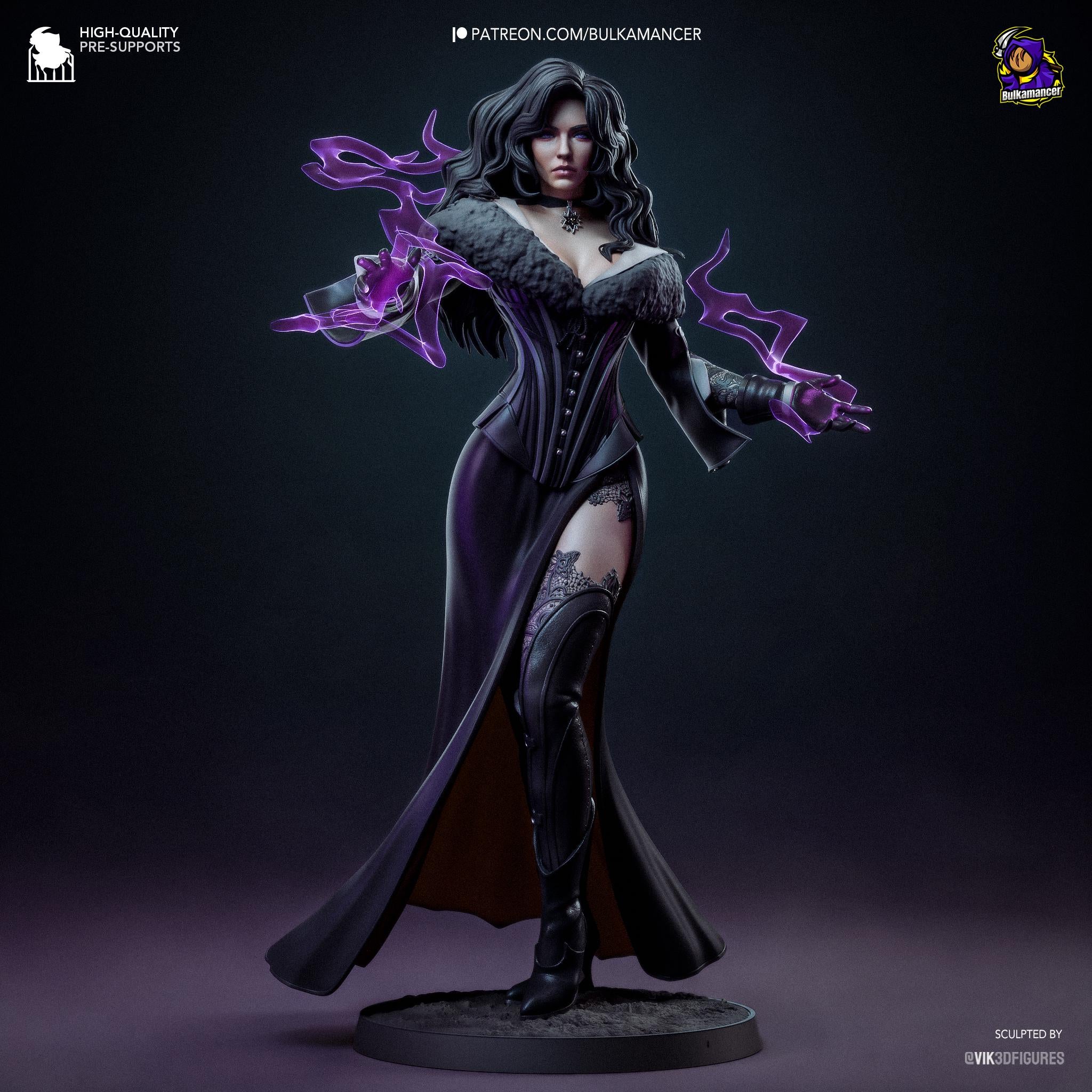 Yennefer Figure  Witcher 3 Inspired Resin Statue | 3D Printed Hand Painted Fantasy Game Collectible
