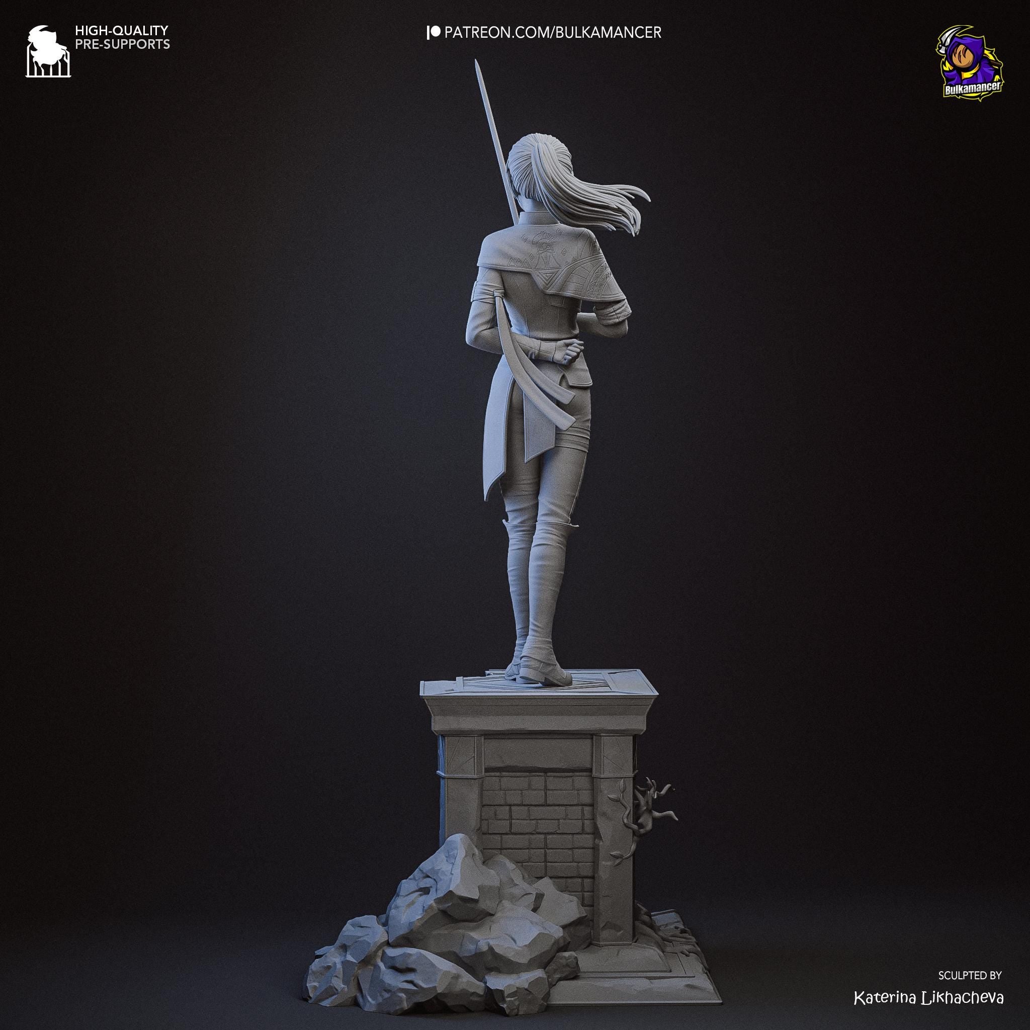 Hand-Painted Maelle Statue: Inspired of Clair Obscur Expedition 33 Resin RPG Figure