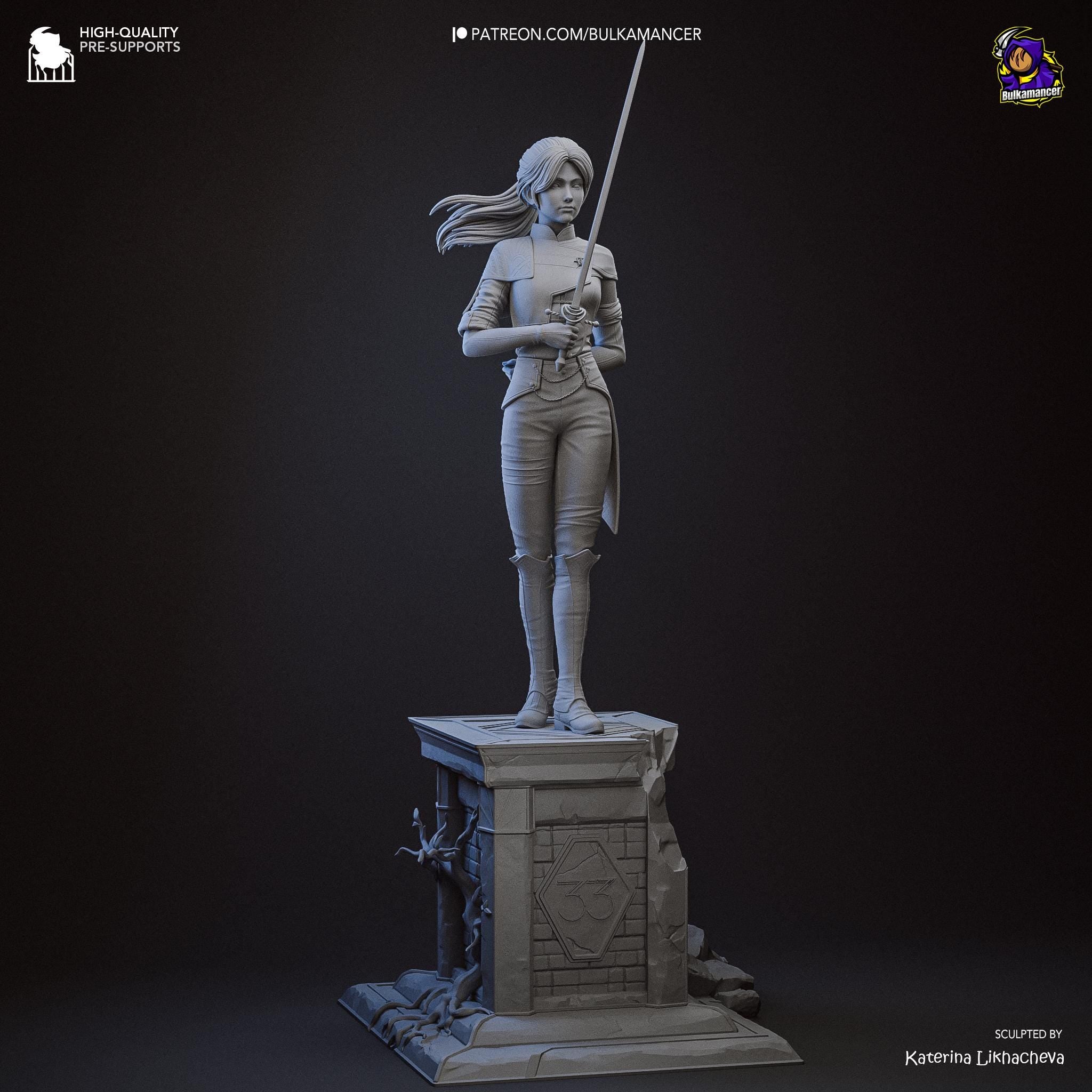 Hand-Painted Maelle Statue: Inspired of Clair Obscur Expedition 33 Resin RPG Figure
