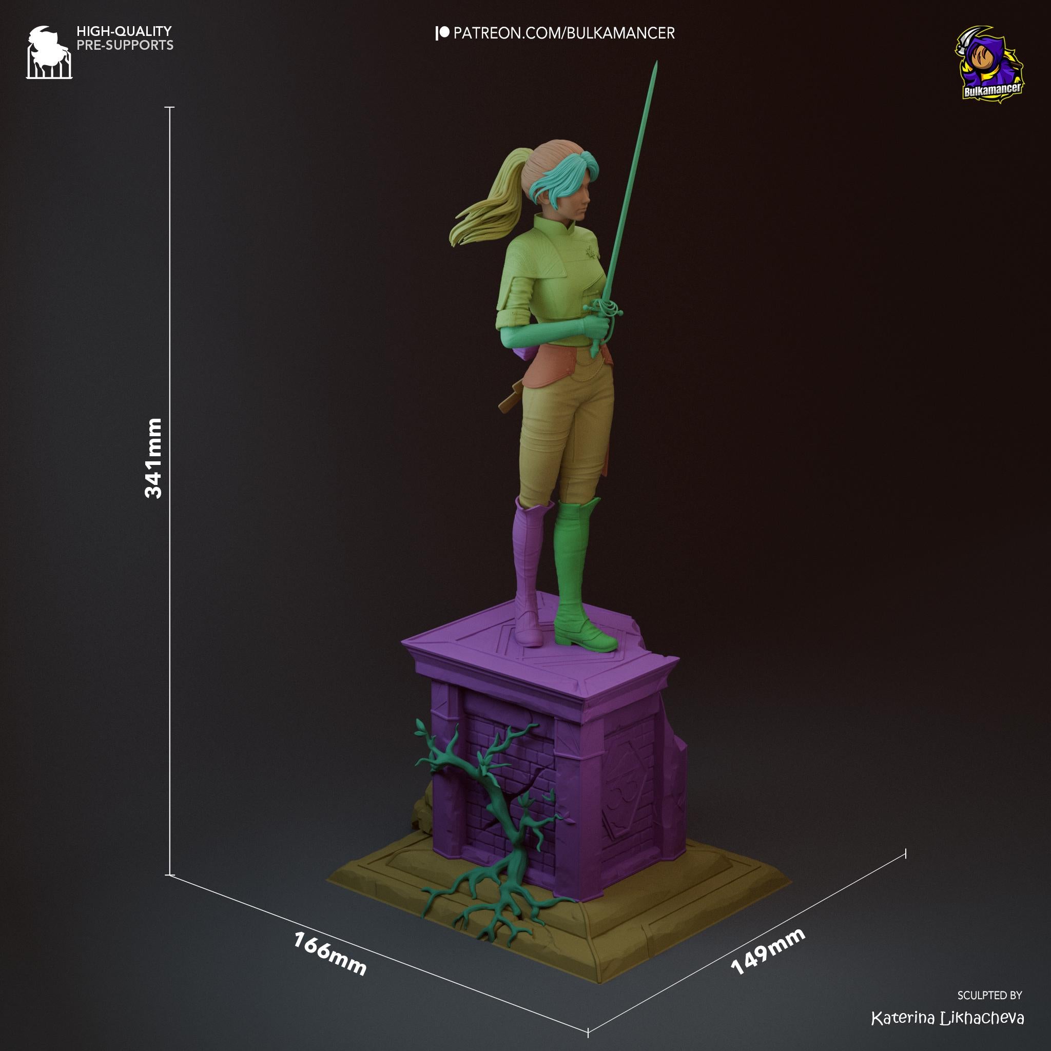 Hand-Painted Maelle Statue: Inspired of Clair Obscur Expedition 33 Resin RPG Figure