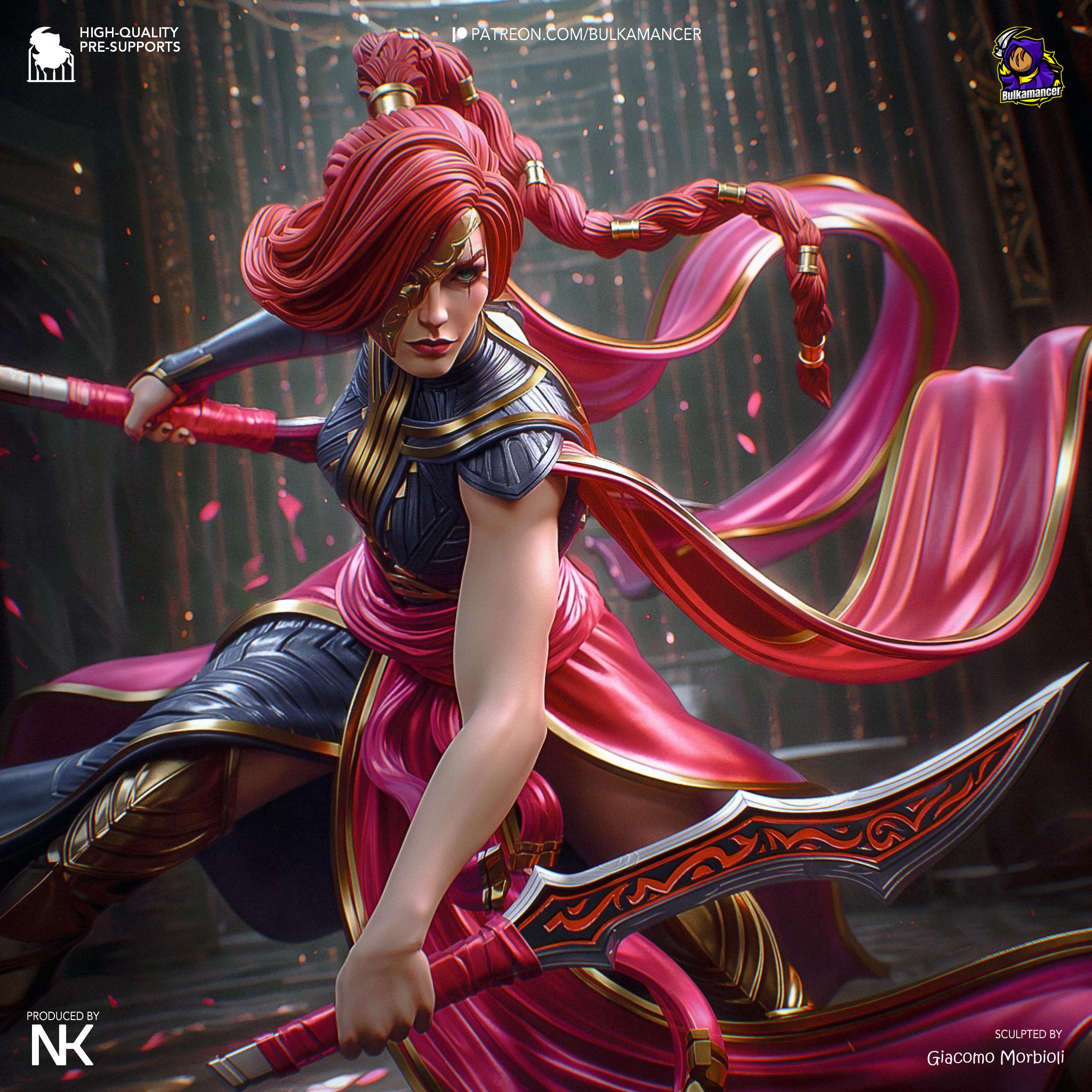 Handmade Katarina 3D Resin Statue: LoL Limited Edition