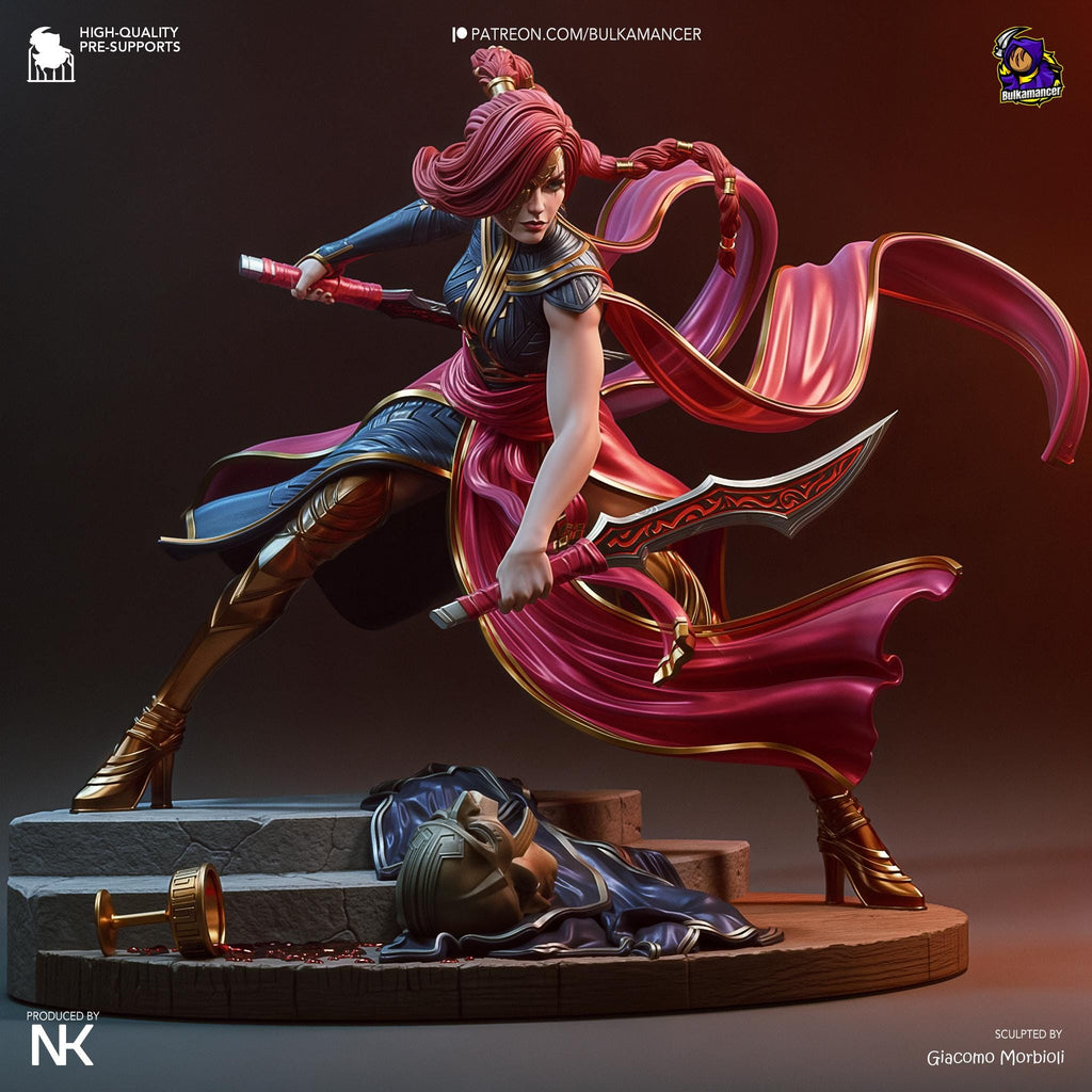 Handmade Katarina 3D Resin Statue: LoL Limited Edition