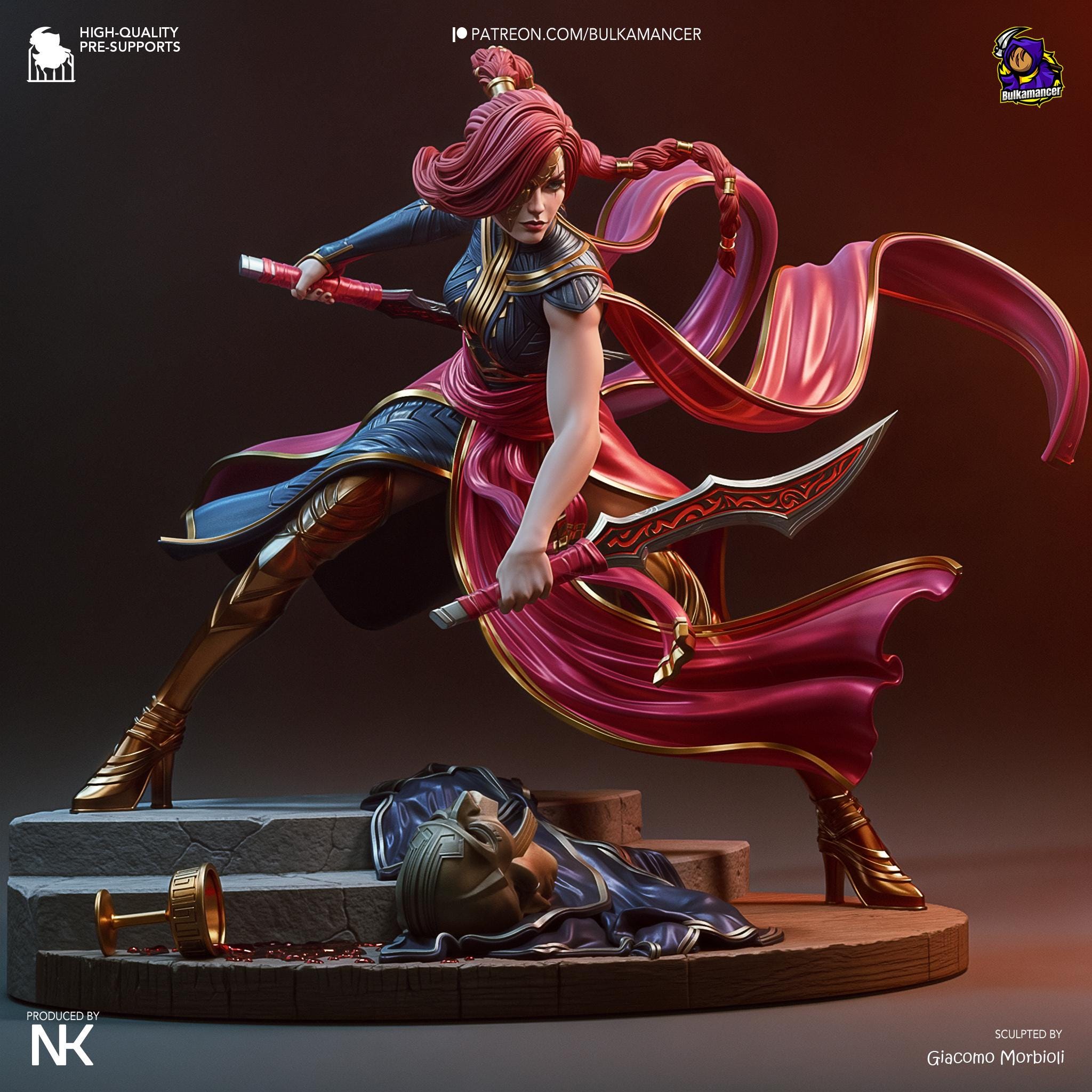 Handmade Katarina 3D Resin Statue: LoL Limited Edition
