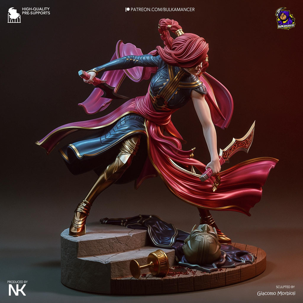 Handmade Katarina 3D Resin Statue: LoL Limited Edition