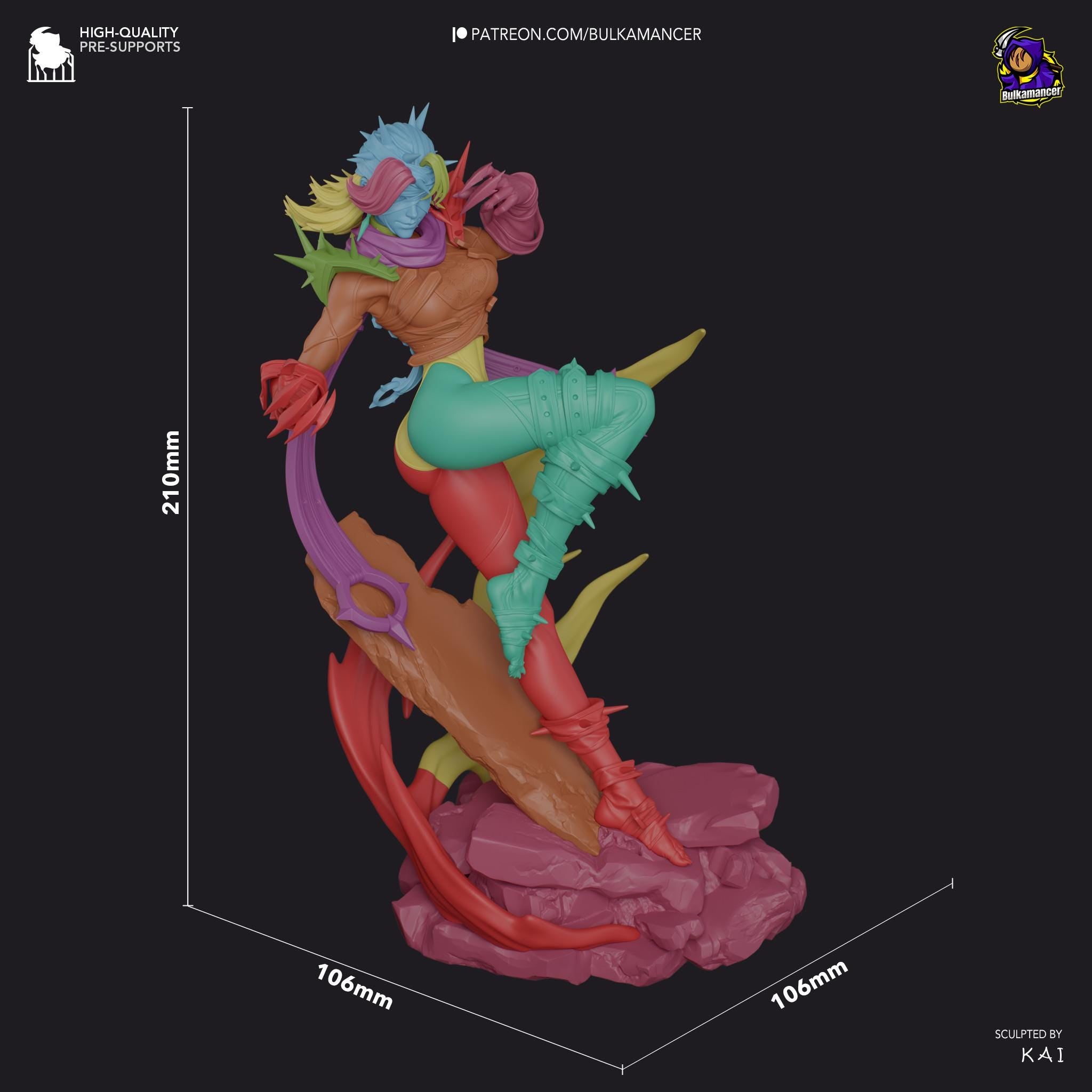 Hand-Painted Malice Resin Statue: 3D Printed Fantasy Figure