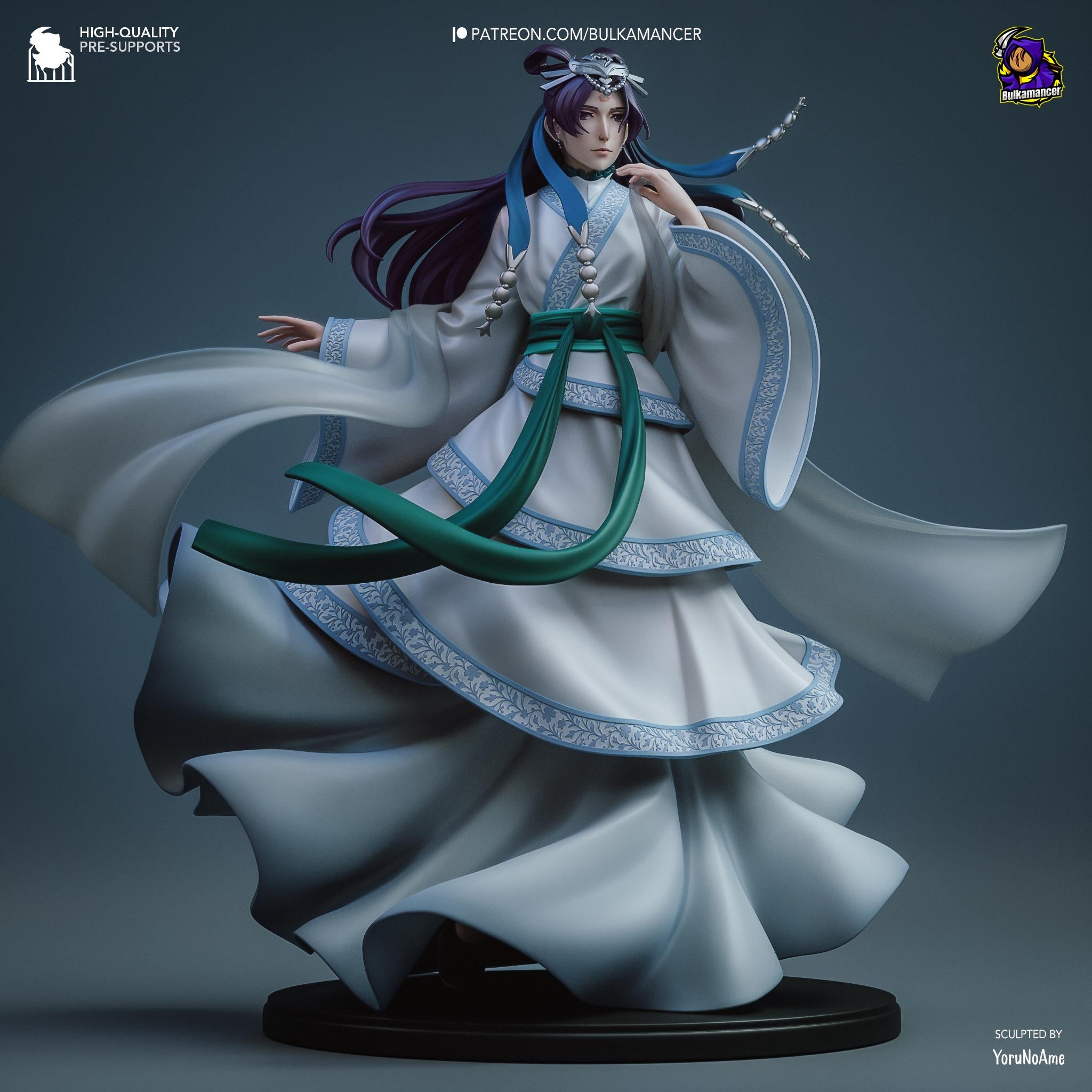 Hand-Painted Jinshi Anime Figure: 3D Printed Resin Statue
