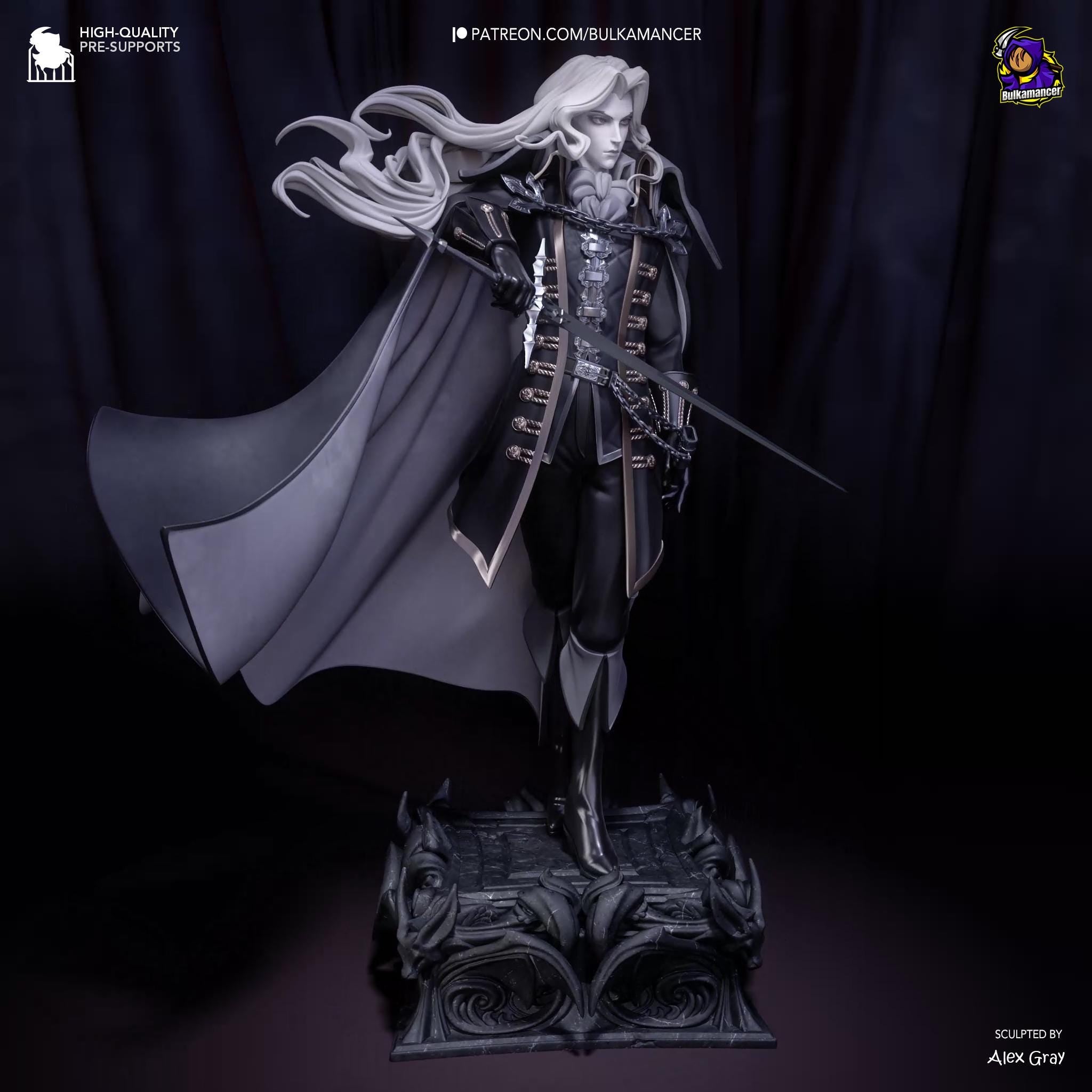Alucard Fan Art Figure  Castlevan Inspired Anime Resin Statue | 3D Printed Hand Painted Collectible