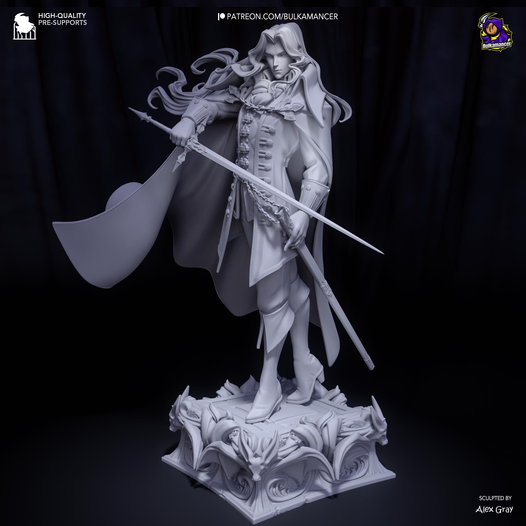 Alucard Fan Art Figure  Castlevan Inspired Anime Resin Statue | 3D Printed Hand Painted Collectible