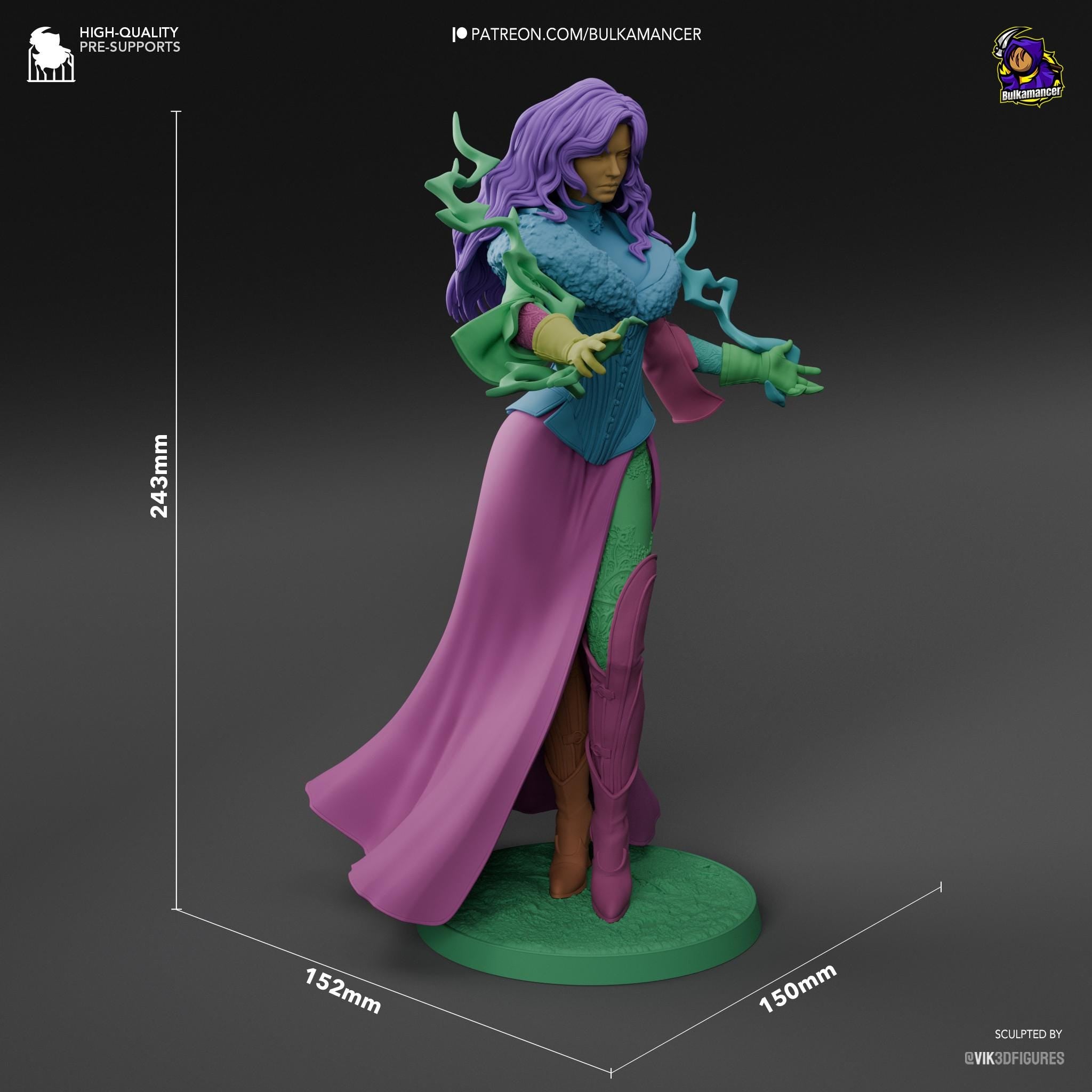 Yennefer Figure  Witcher 3 Inspired Resin Statue | 3D Printed Hand Painted Fantasy Game Collectible