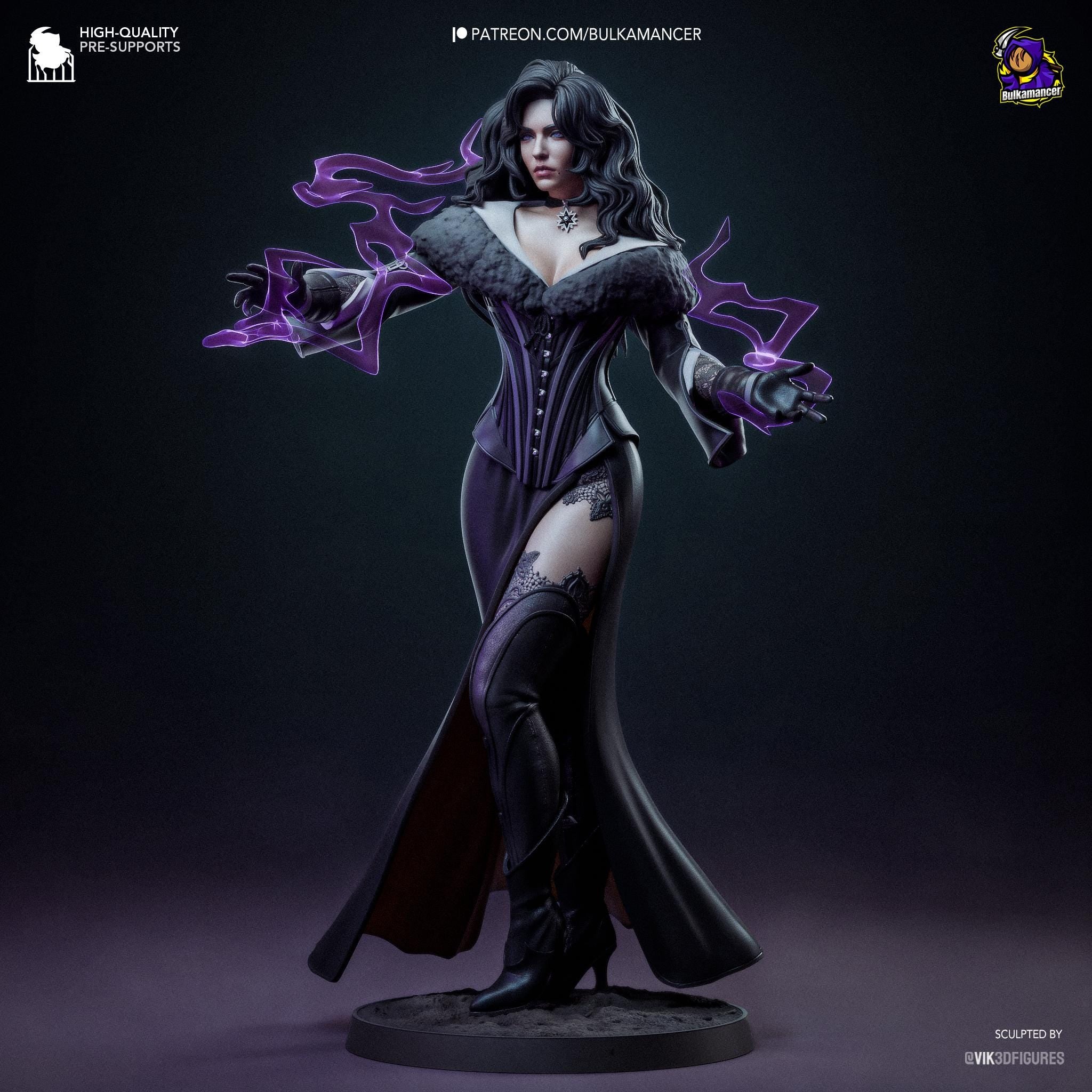 Yennefer Figure  Witcher 3 Inspired Resin Statue | 3D Printed Hand Painted Fantasy Game Collectible