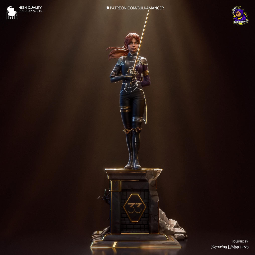 Hand-Painted Maelle Statue: Inspired of Clair Obscur Expedition 33 Resin RPG Figure
