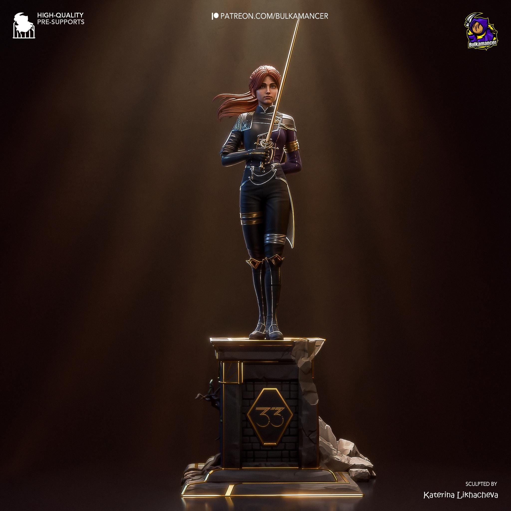Hand-Painted Maelle Statue: Inspired of Clair Obscur Expedition 33 Resin RPG Figure