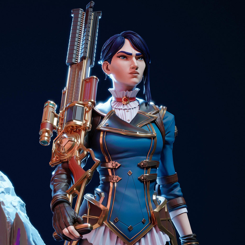 Handmade Caitlyn 3D Resin Figure: LoL Collectible