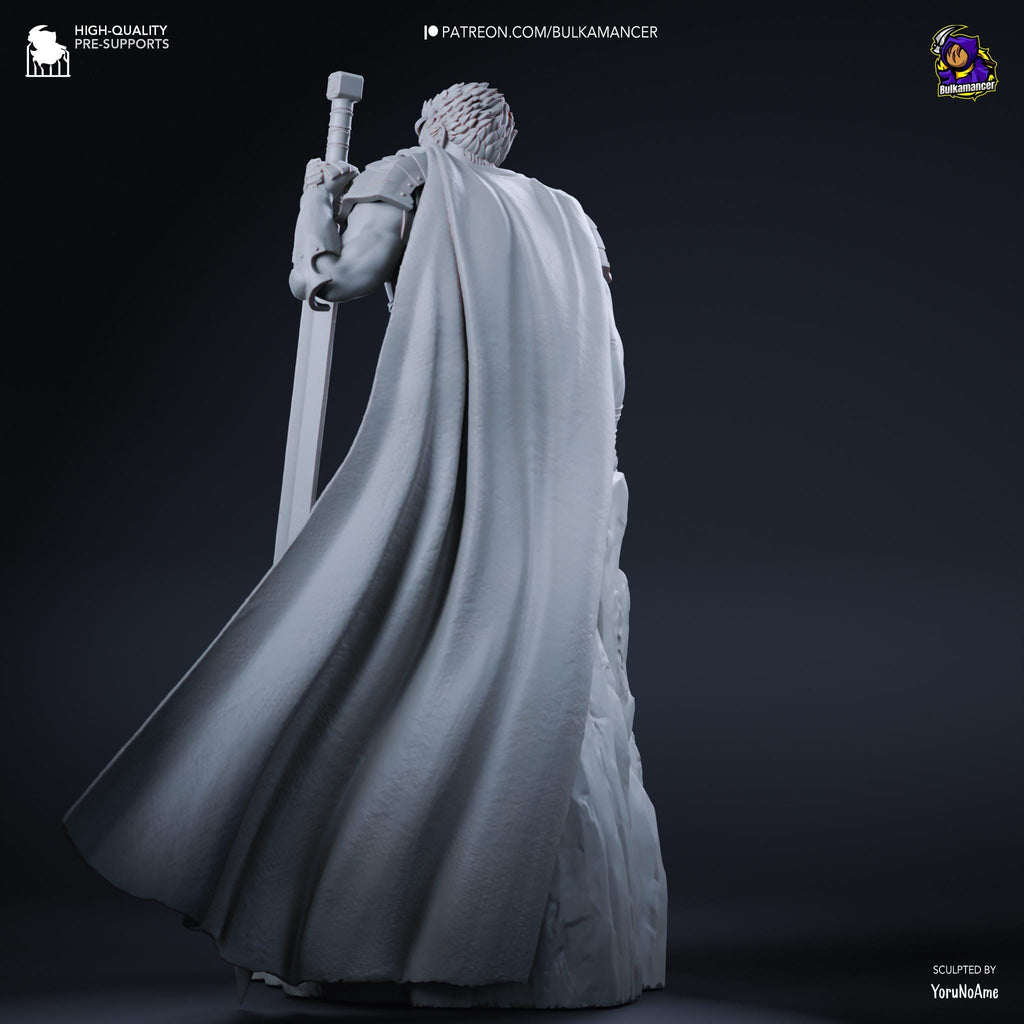 Guts Berserk Figure  Hand-Painted 16K Resin Statue | Black Swordsman Collectible | Multiple Scales