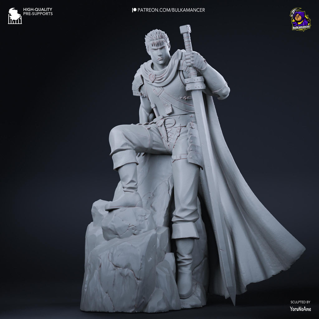 Guts Berserk Figure  Hand-Painted 16K Resin Statue | Black Swordsman Collectible | Multiple Scales