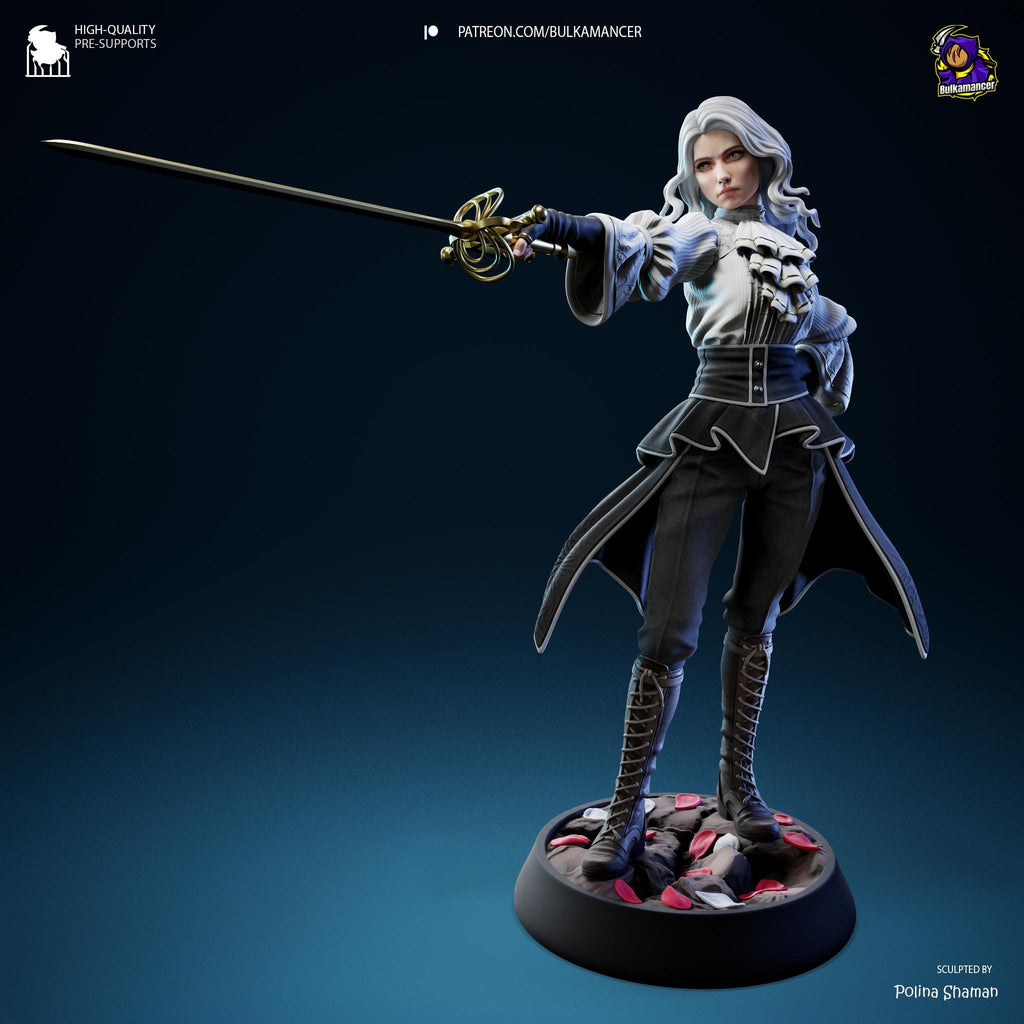 Hand-Painted Maelle Resin Statue: Limited Edition Fantasy Woman Warrior