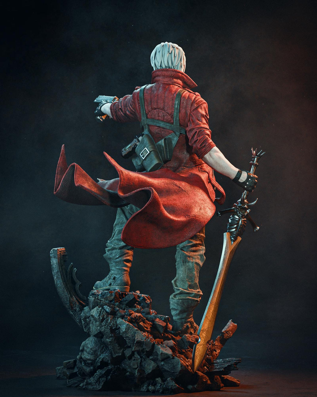 Hand-Painted Dante Resin Statue: Fan-Made Anime Warrior Collectible