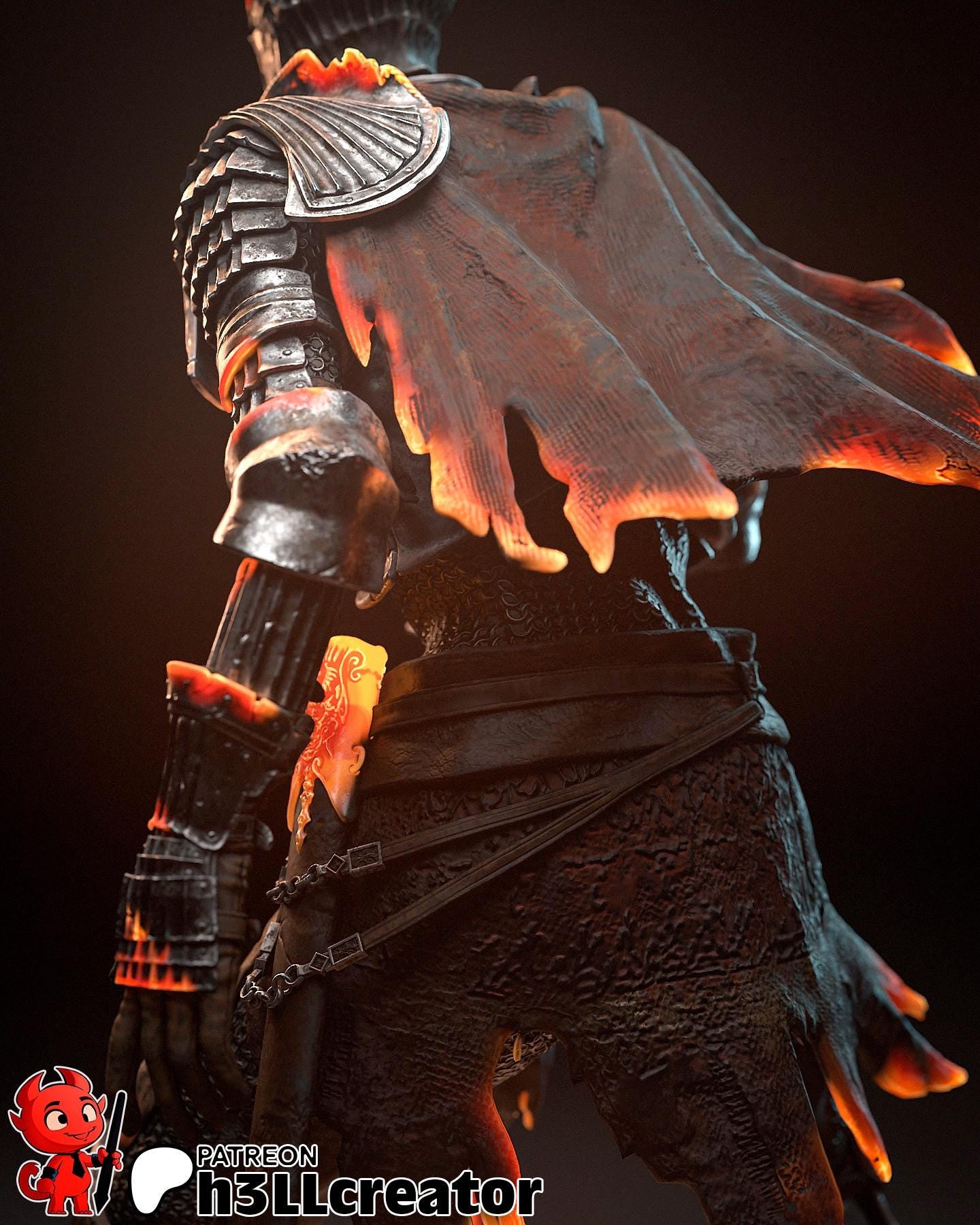 Soul of Cinder Statue: Hand-Painted Resin Knight - Dark Fantasy Collectible