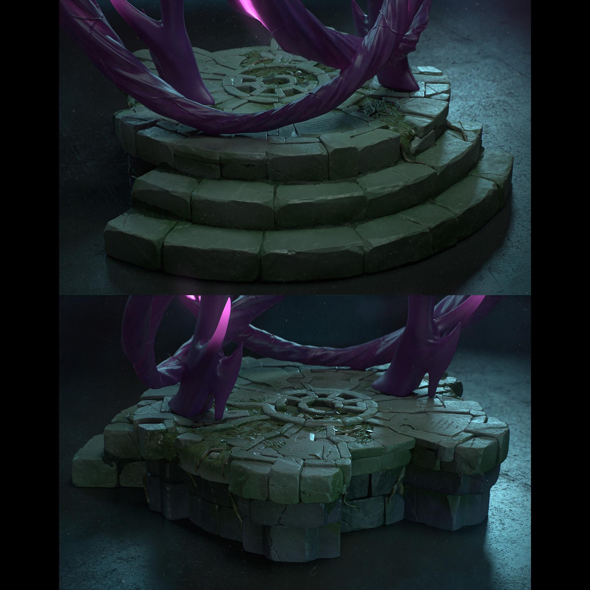 Hand-Painted Evelynn Statue: LoL Inspired Resin Collectible