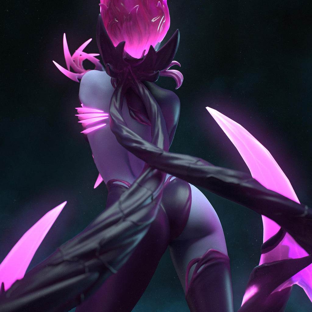 Hand-Painted Evelynn Statue: LoL Inspired Resin Collectible
