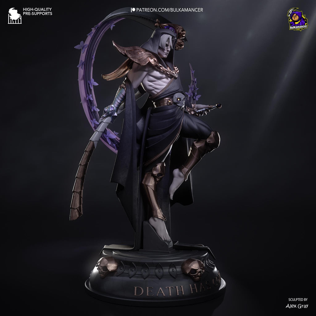 Hand-Painted Thanatos Statue: Grim Reaper Fantasy Art Figure