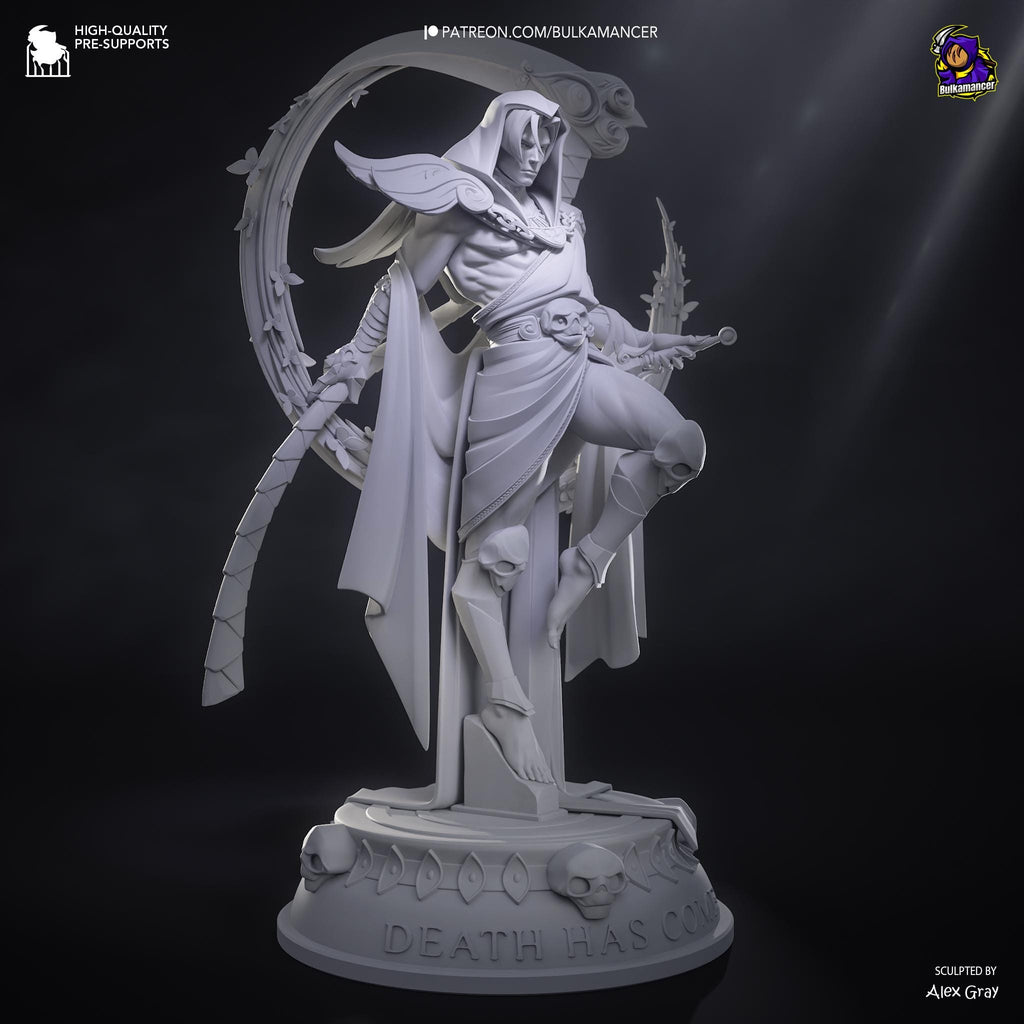 Hand-Painted Thanatos Statue: Grim Reaper Fantasy Art Figure