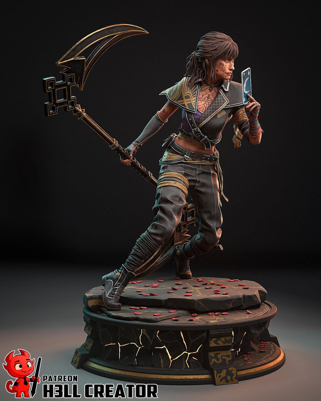 Hand-Painted Sciel Resin Statue: Dark Fantasy Collectible Figure