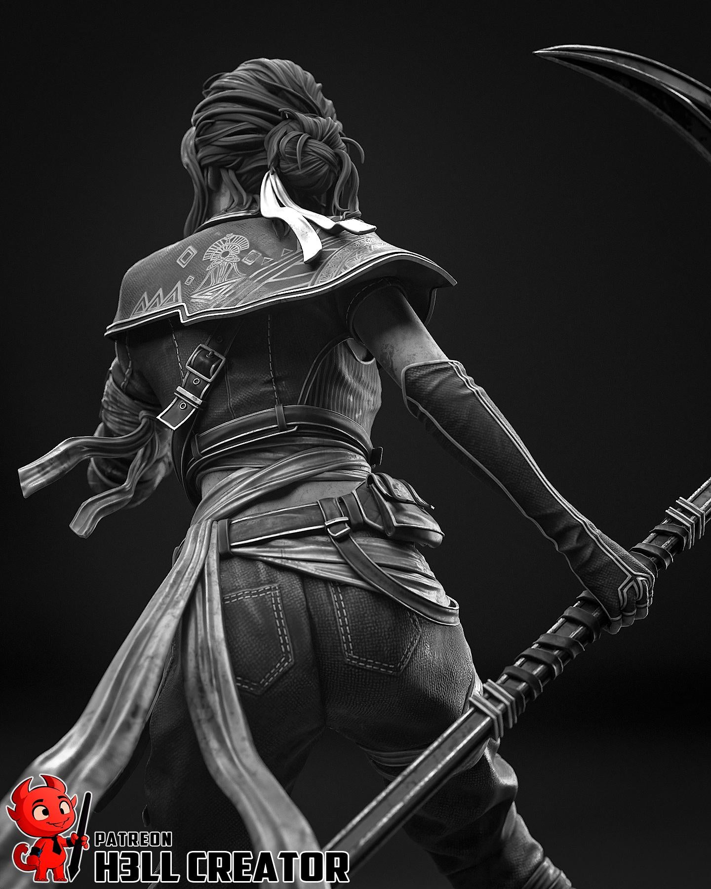 Hand-Painted Sciel Resin Statue: Dark Fantasy Collectible Figure