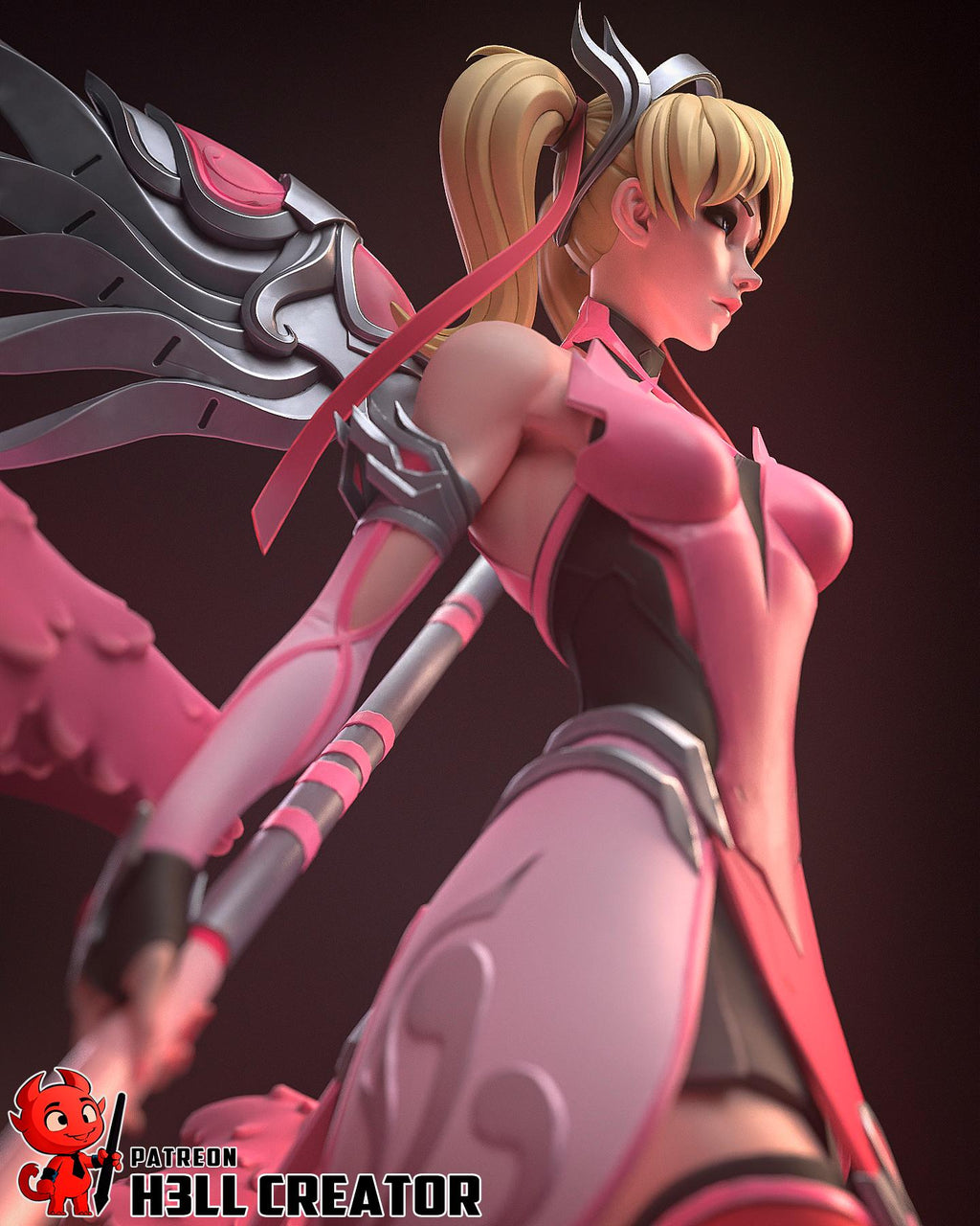 Overwatch Mercy Statue: Hand-Painted Anime-Style Resin Figure