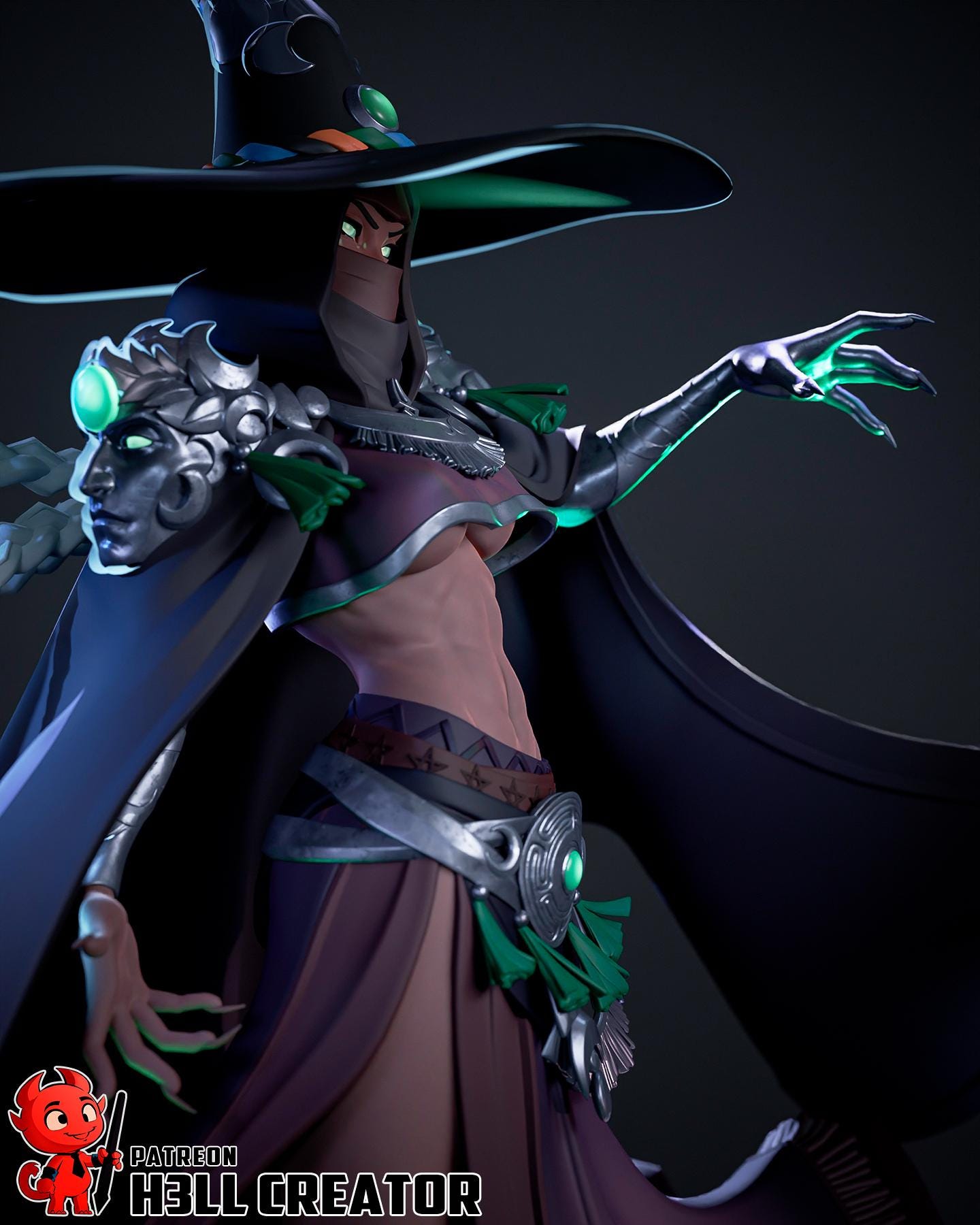 Hecate Statue: Hand-Painted Resin Goddess of Witchcraft - Hades 2 Inspired