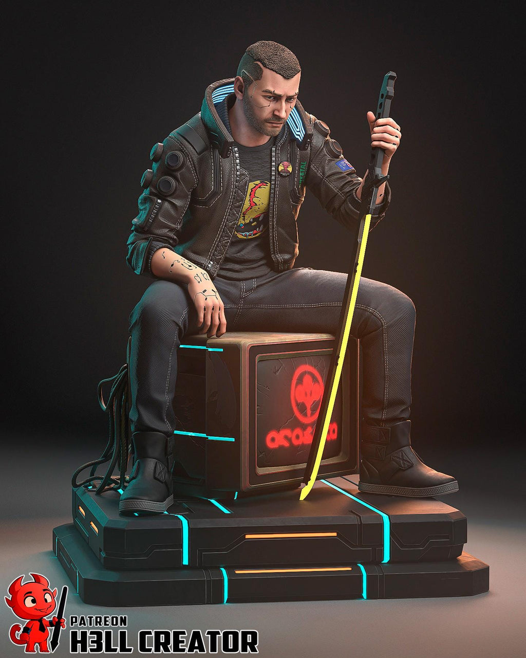 Cyberpunk 2077 Male V Resin Statue: Hand-Painted or Unpainted Kit