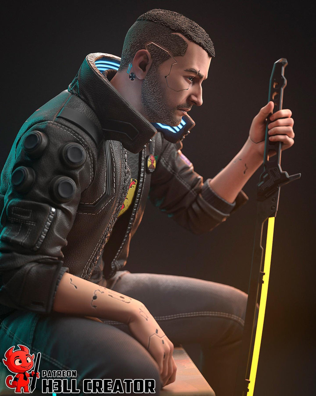 Cyberpunk 2077 Male V Resin Statue: Hand-Painted or Unpainted Kit