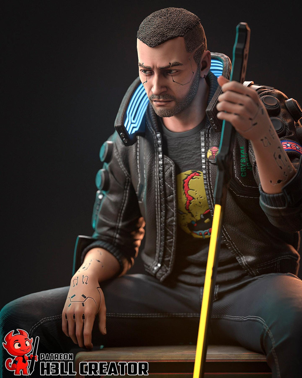 Cyberpunk 2077 Male V Resin Statue: Hand-Painted or Unpainted Kit