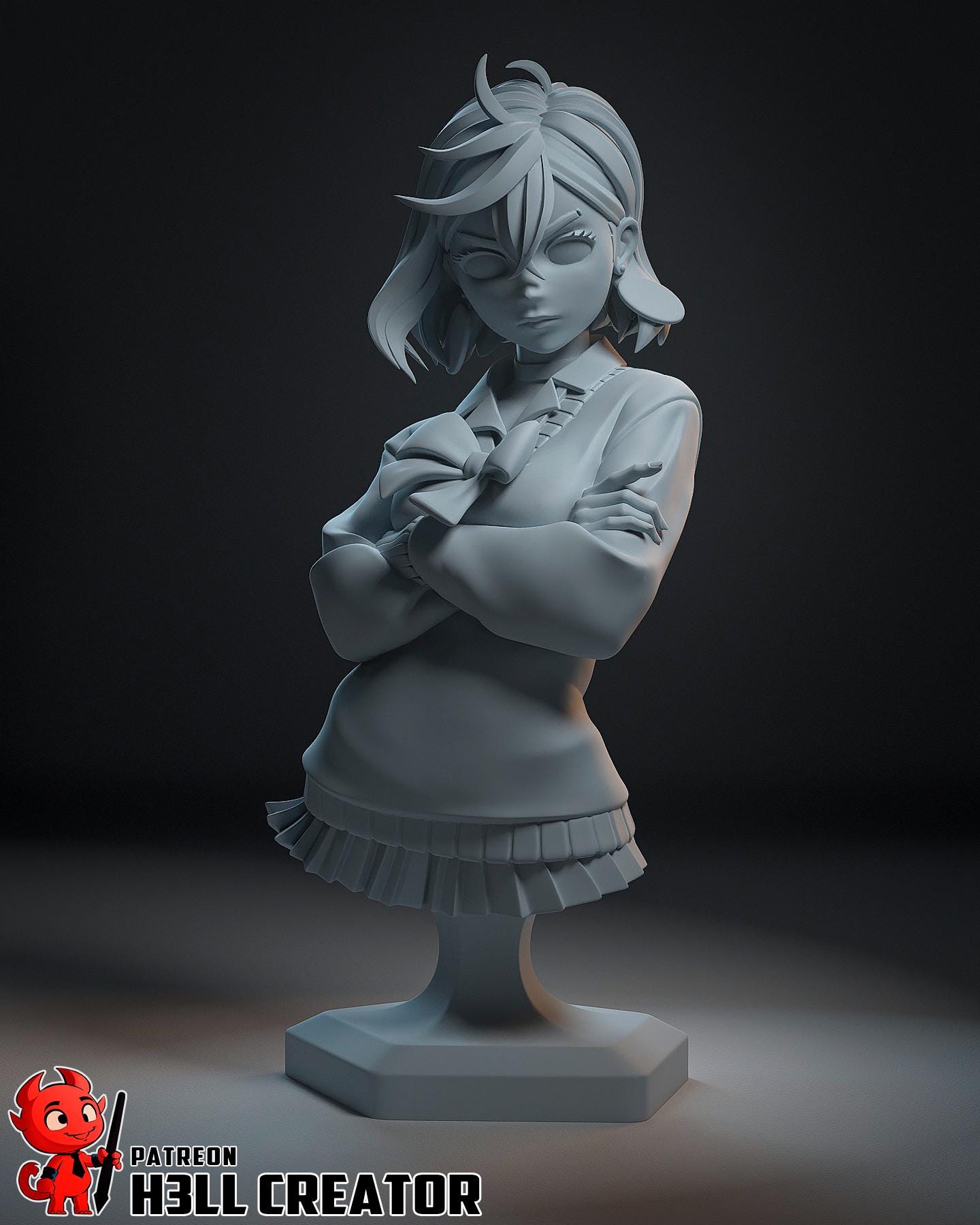 Anime Girl Diorama Statue / Momo Inspired Statue with Cat / Fan-Made Collectible Figure