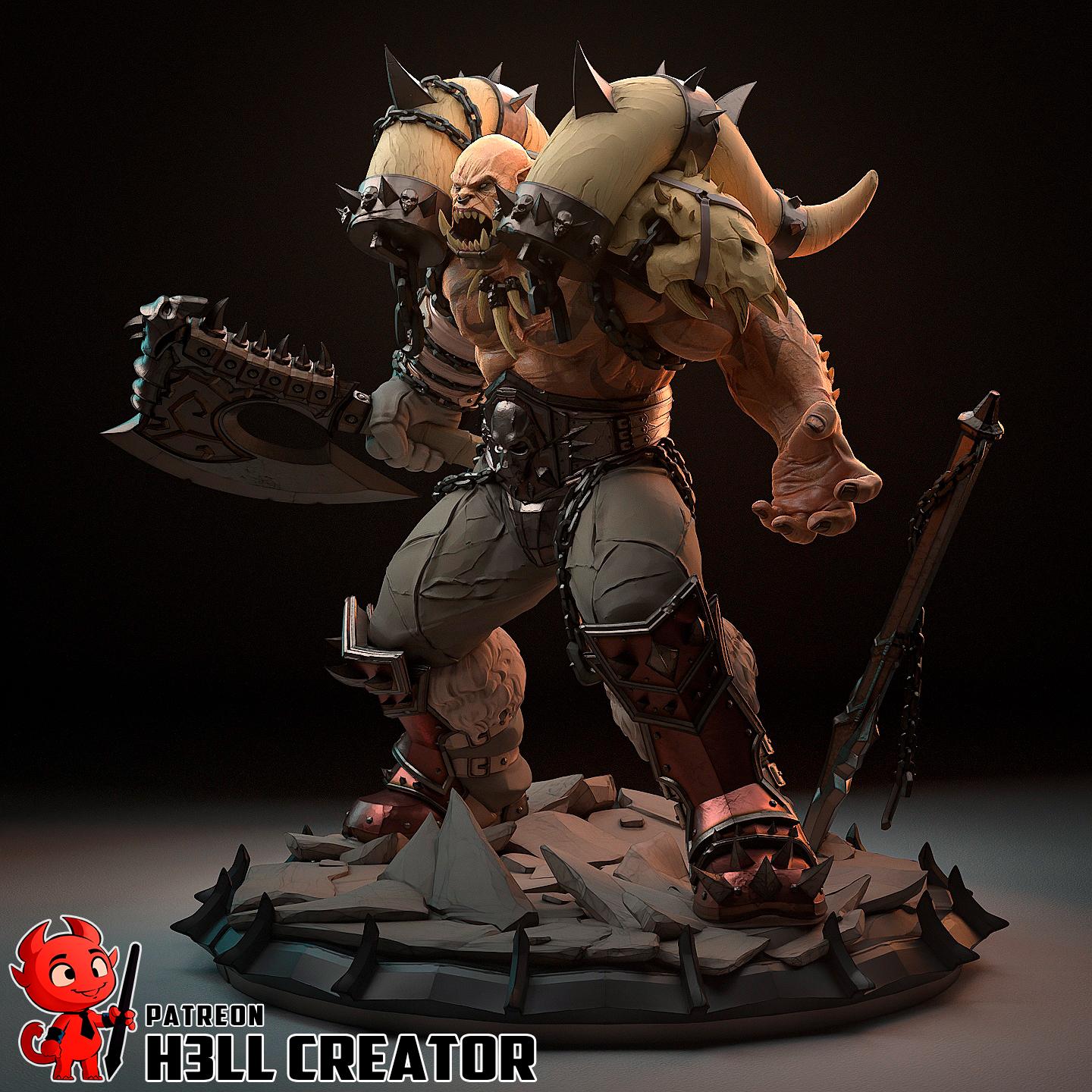 Garrosh Statue / WoW Fan-Made Figure / Painted or Unpainted Collectible Resin Model