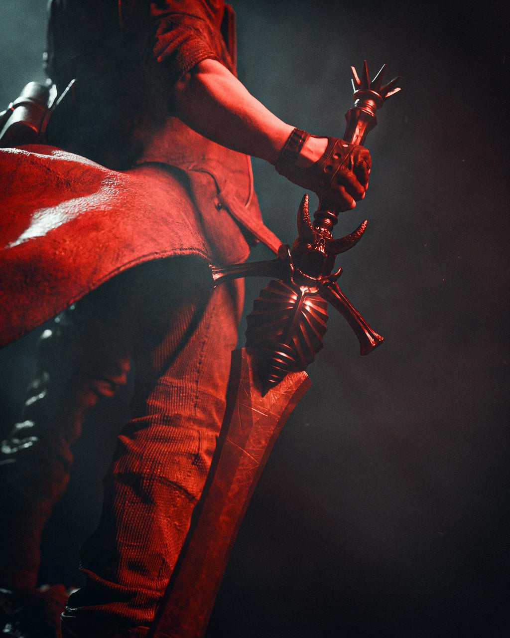 Hand-Painted Dante Resin Statue: Fan-Made Anime Warrior Collectible